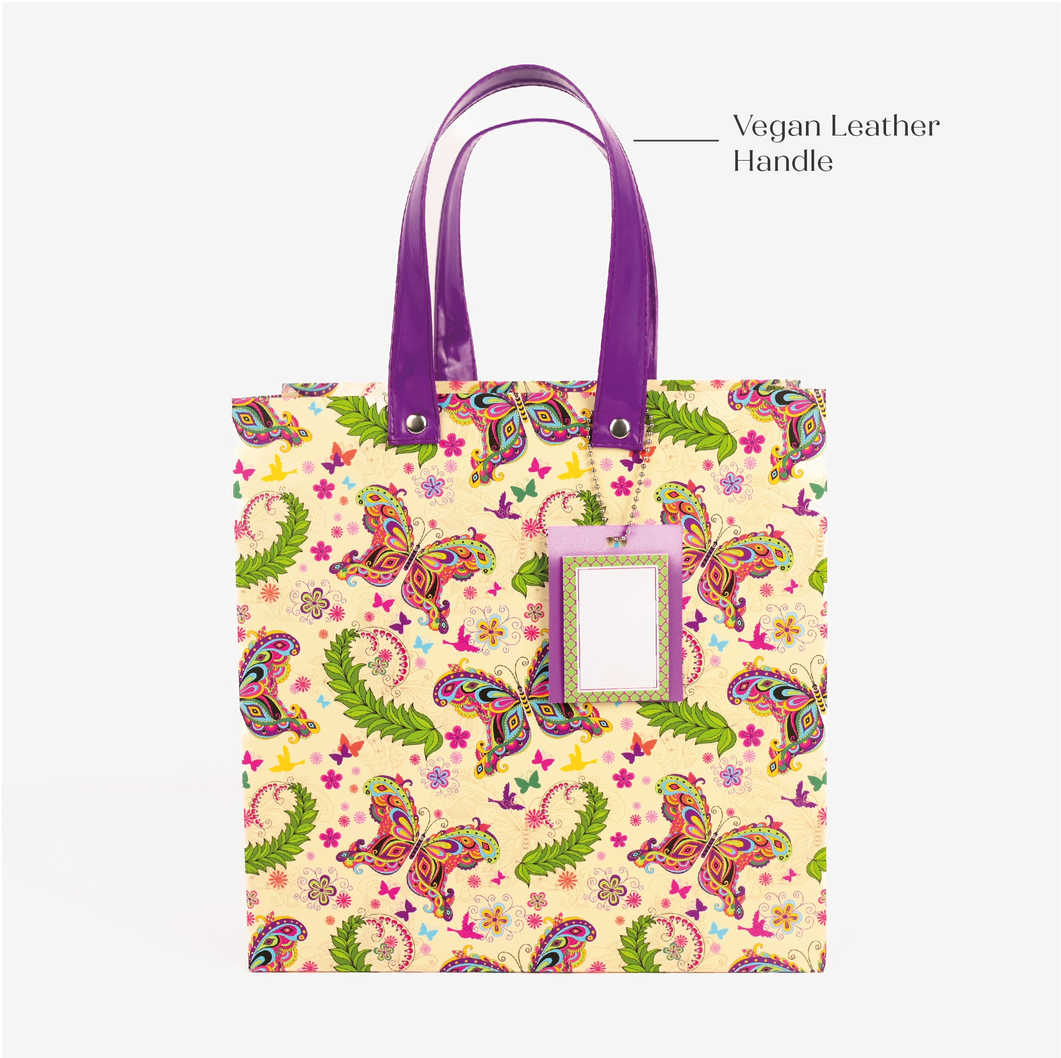 Butterfly Gift Bag with Vegan Leather Handle