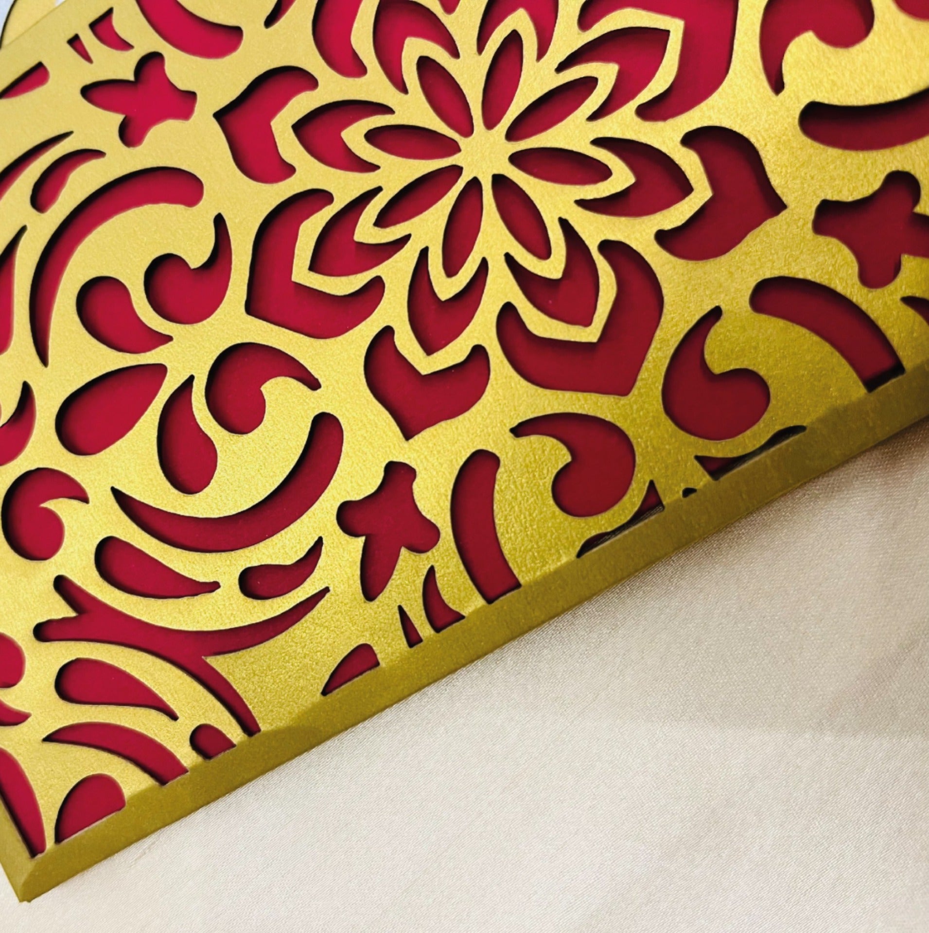 Floral Gold & Red Money Envelope (Pack of 6)