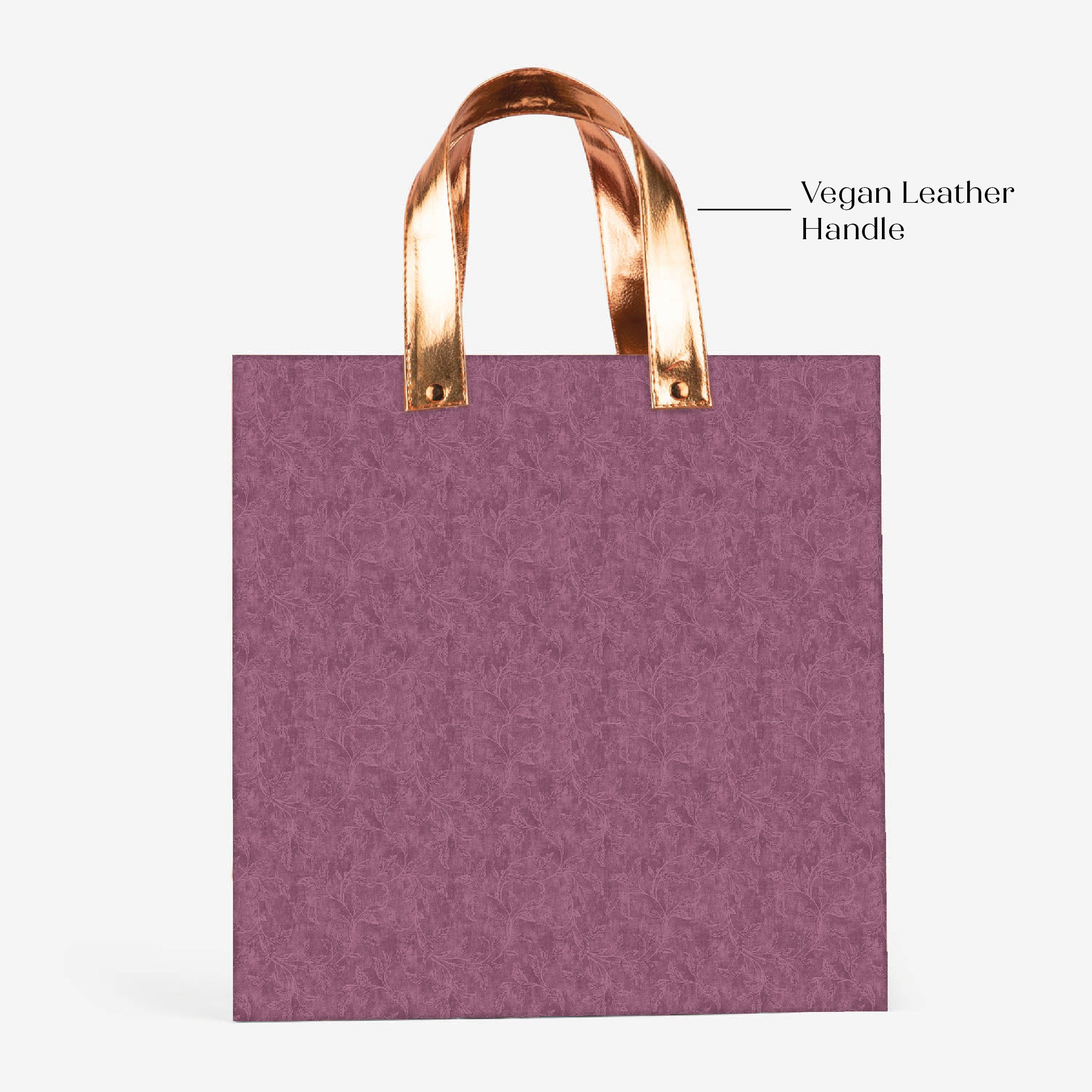 Vibrant Purple Gift Bag with Vegan Leather Handle