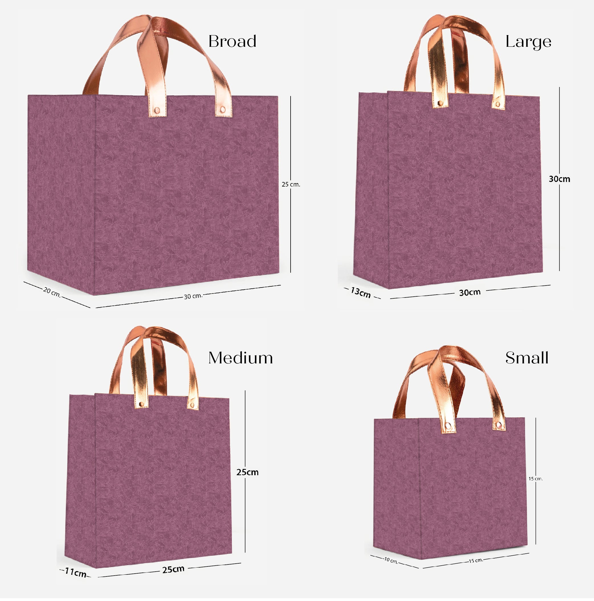 Vibrant Purple Gift Bag with Vegan Leather Handle