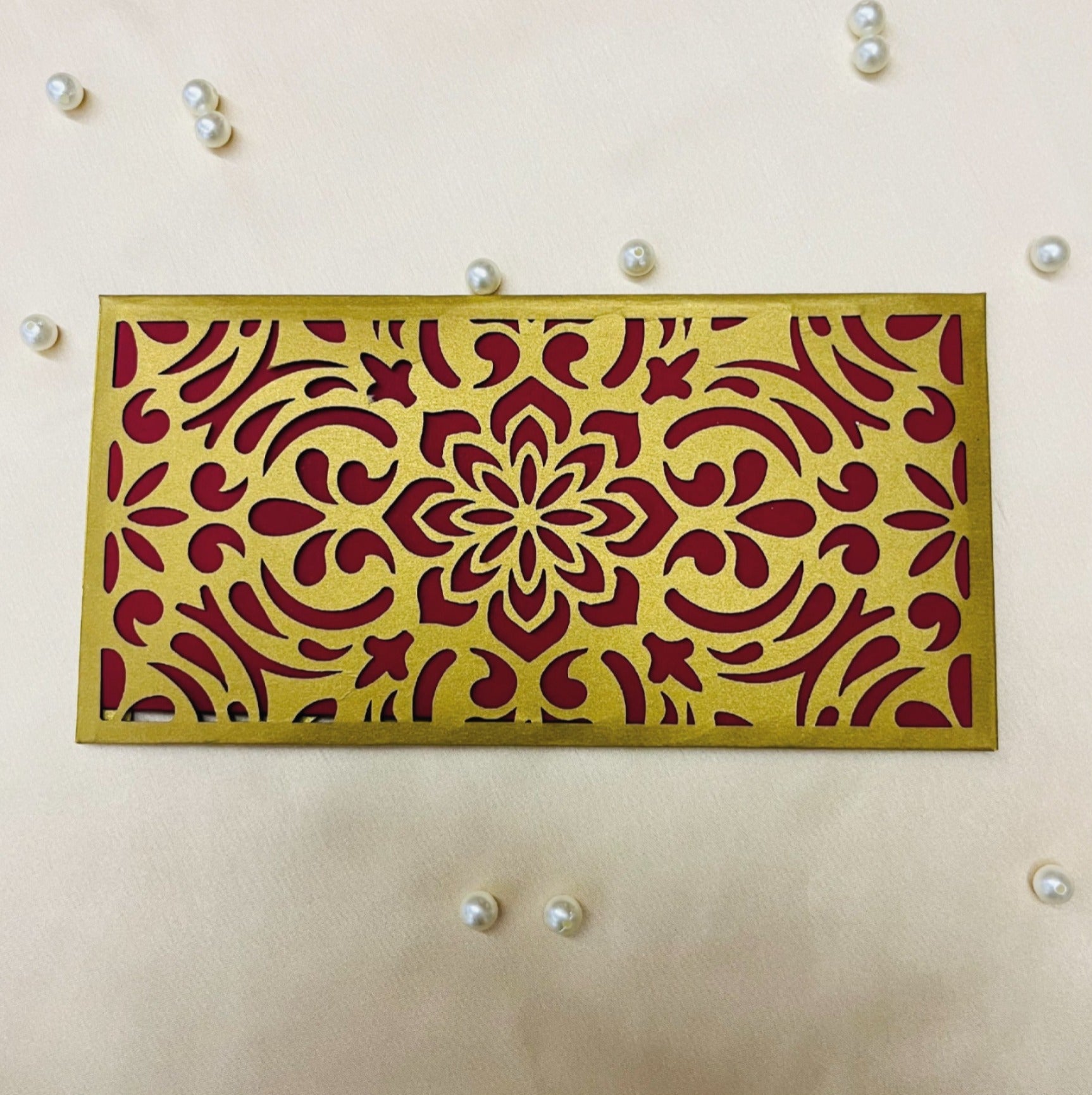 Floral Gold & Red Money Envelope (Pack of 6)