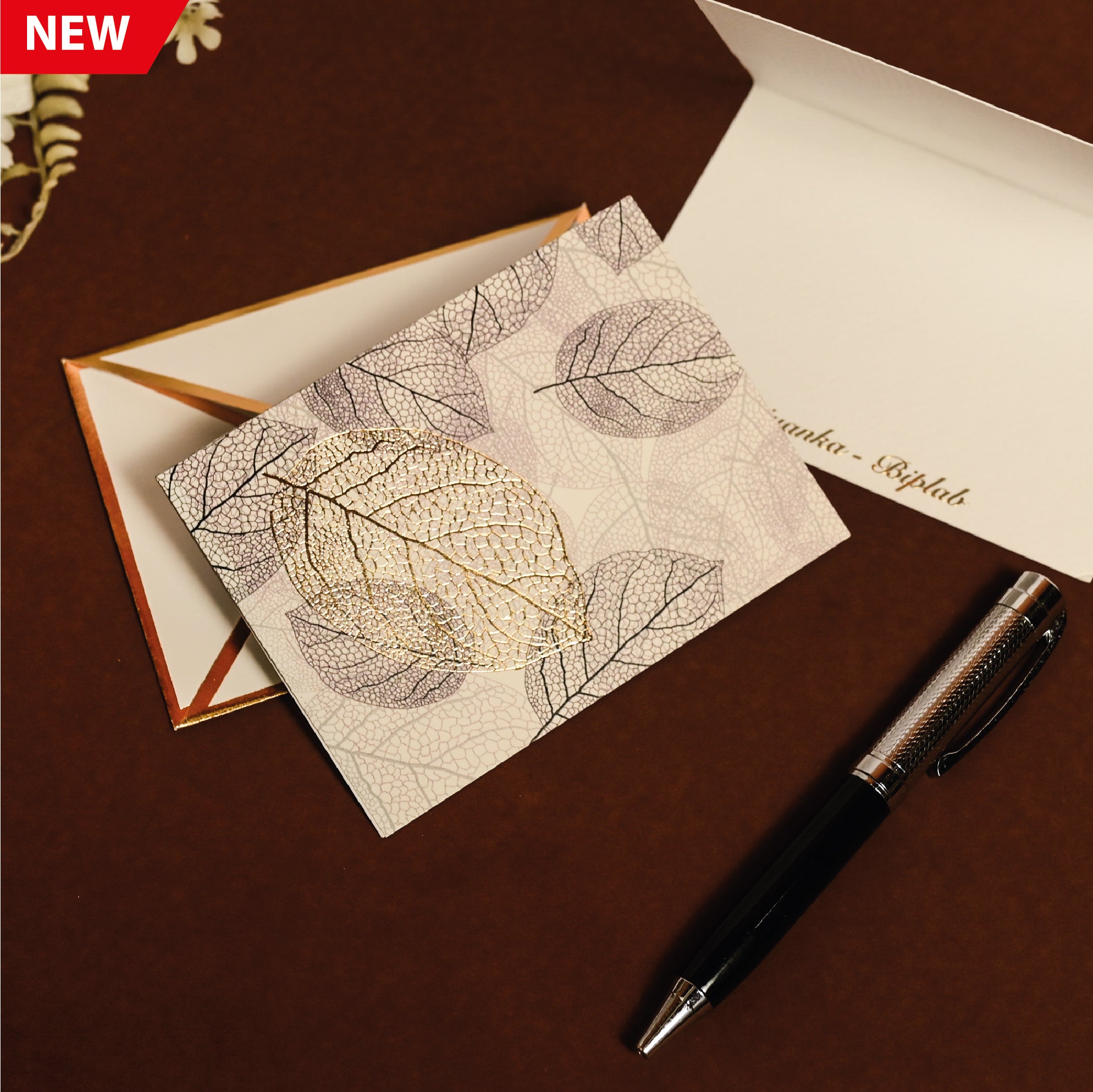 Black Leaf Foldable Card