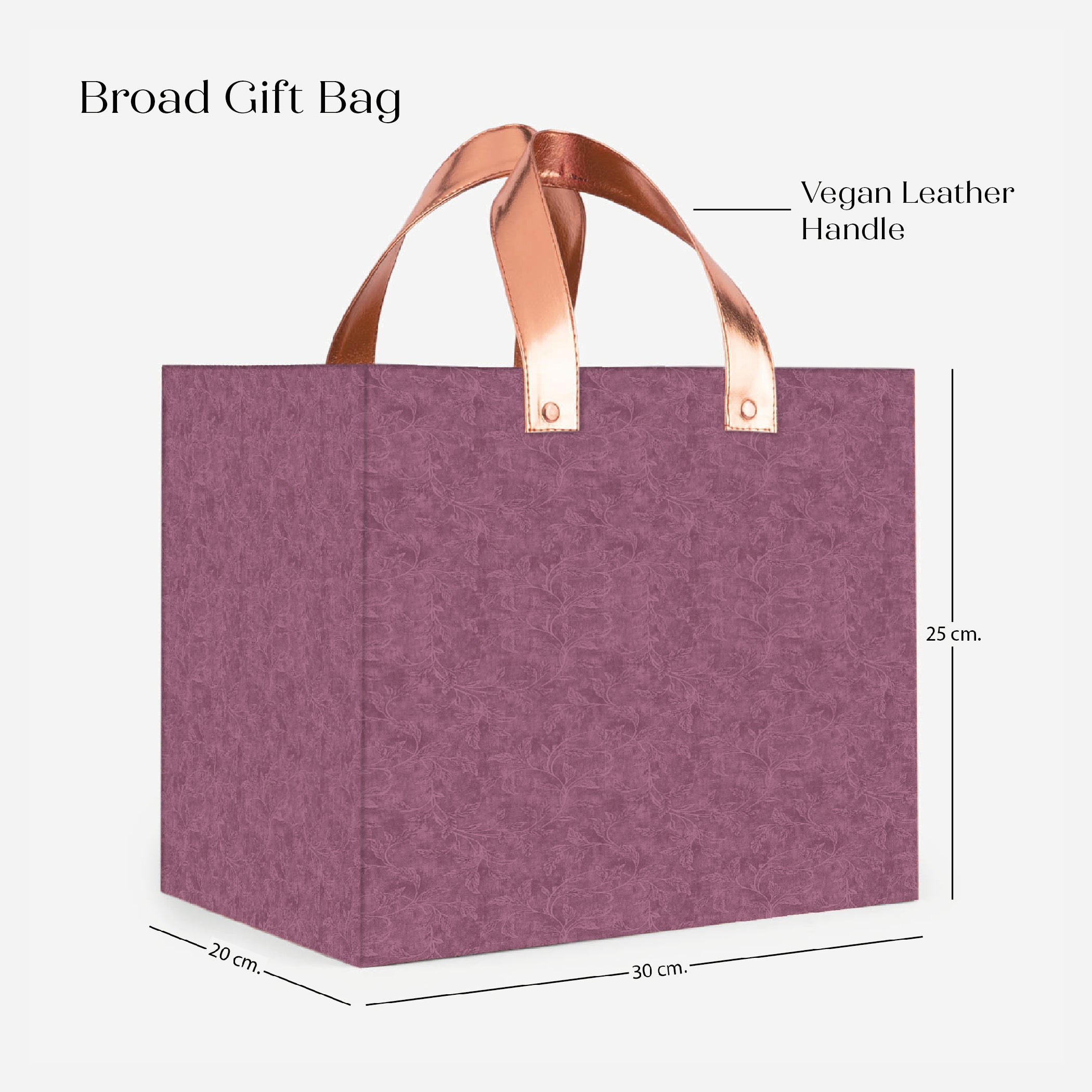 Vibrant Purple Gift Bag with Vegan Leather Handle