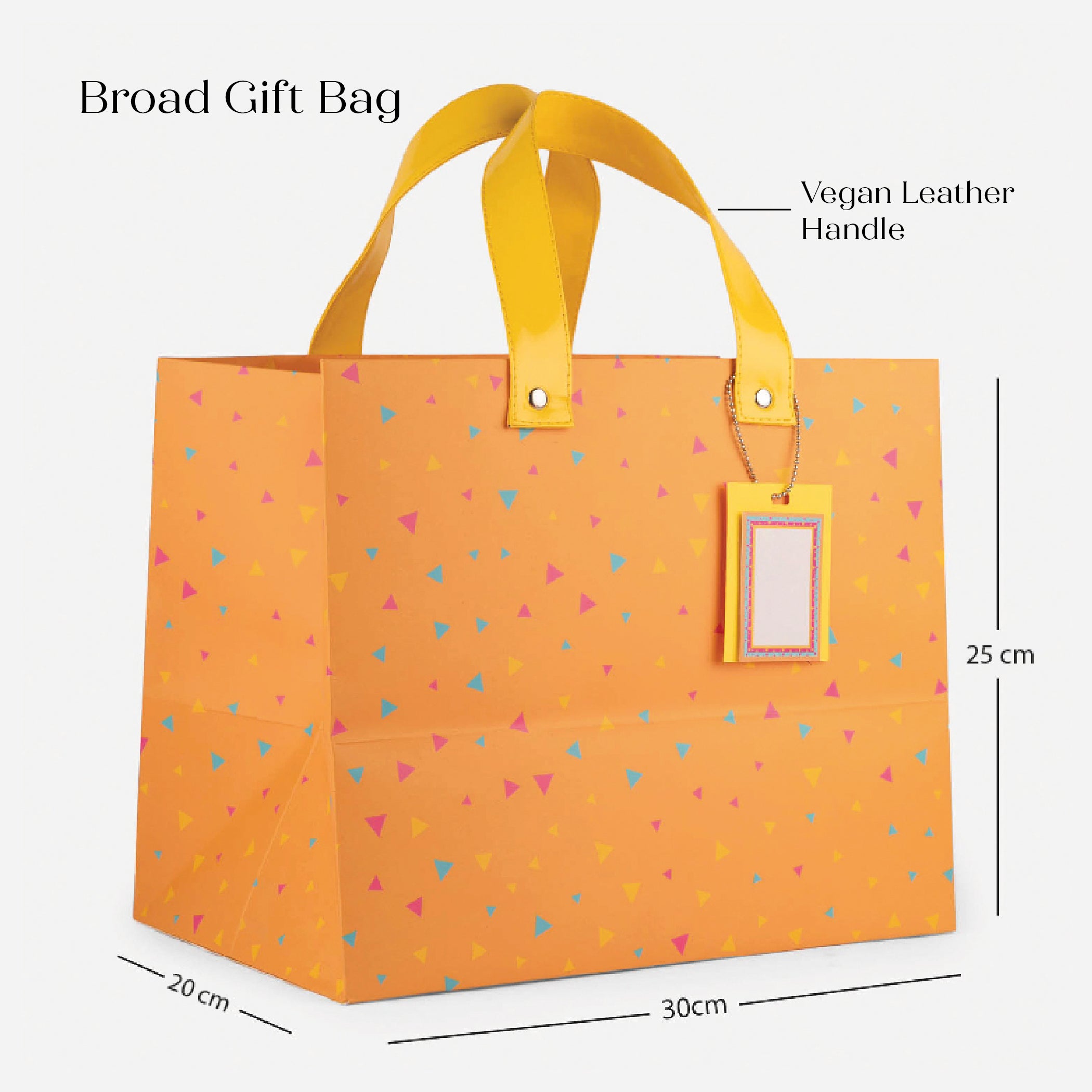 Orange Confetti Gift Bag with Vegan Leather Handle