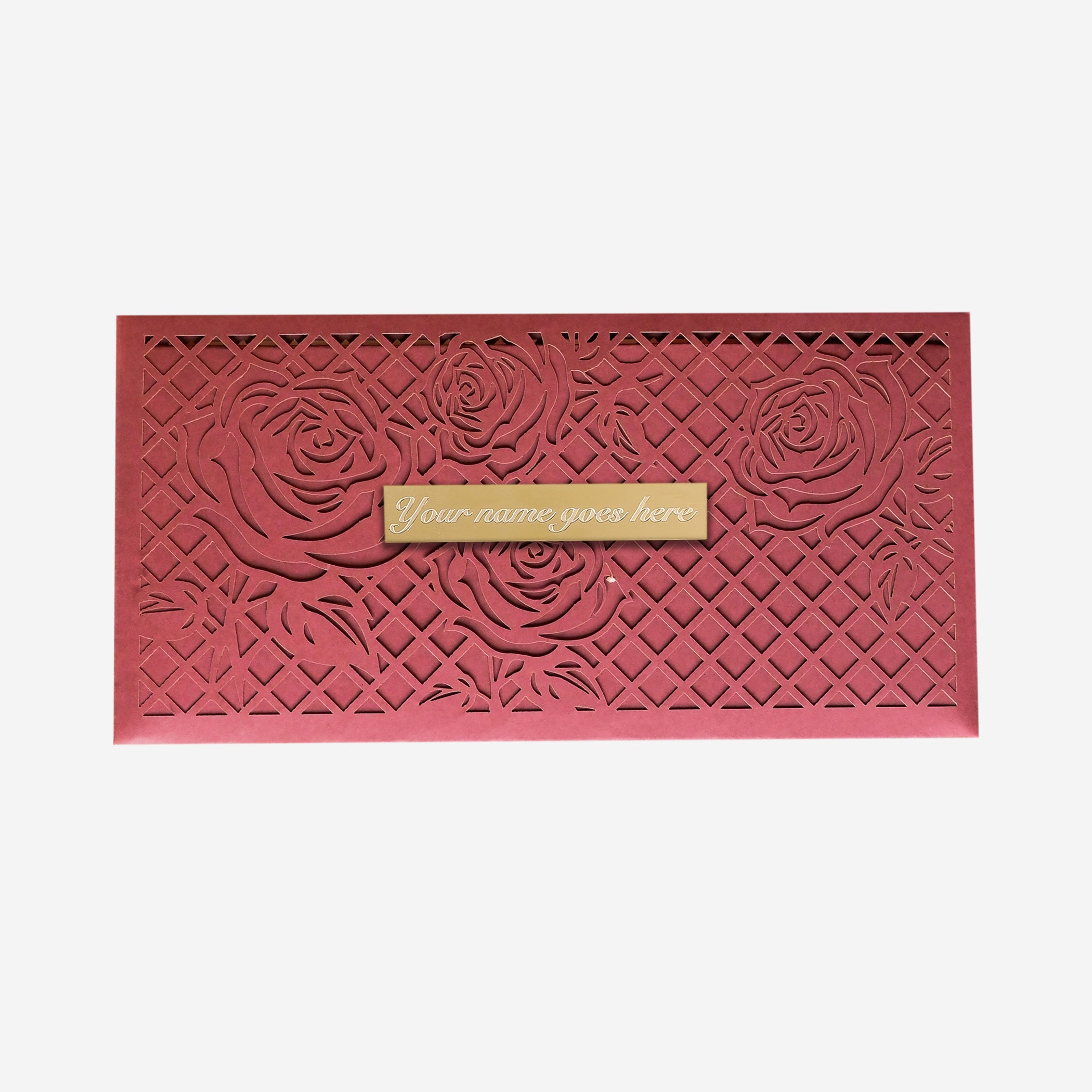 Carmine Laser Rose Money Envelope