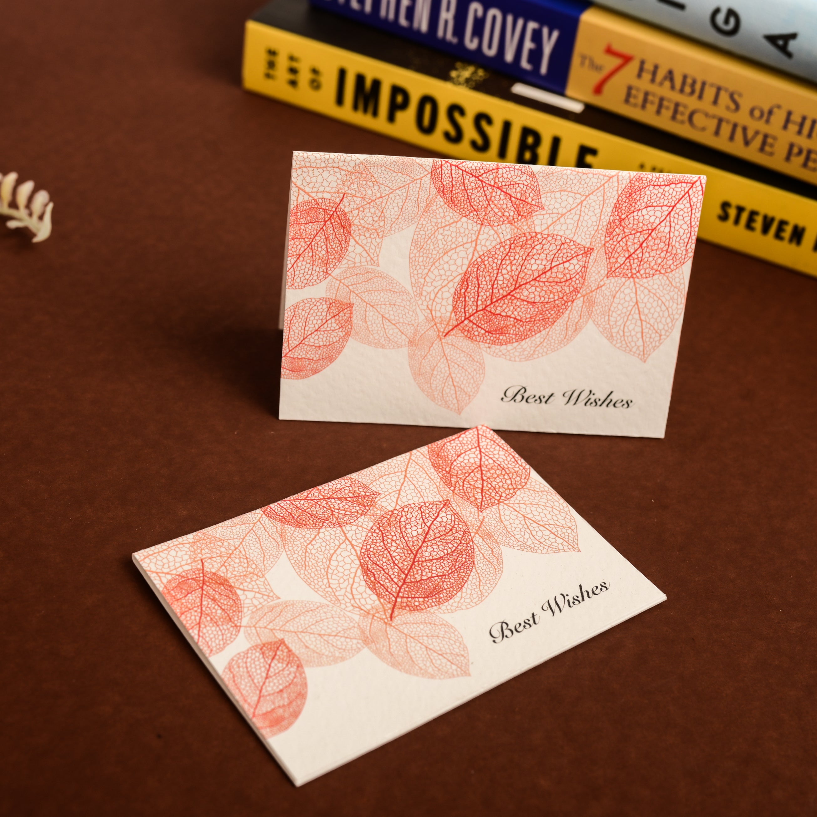 Red Leaf Mini Foldable Note Card