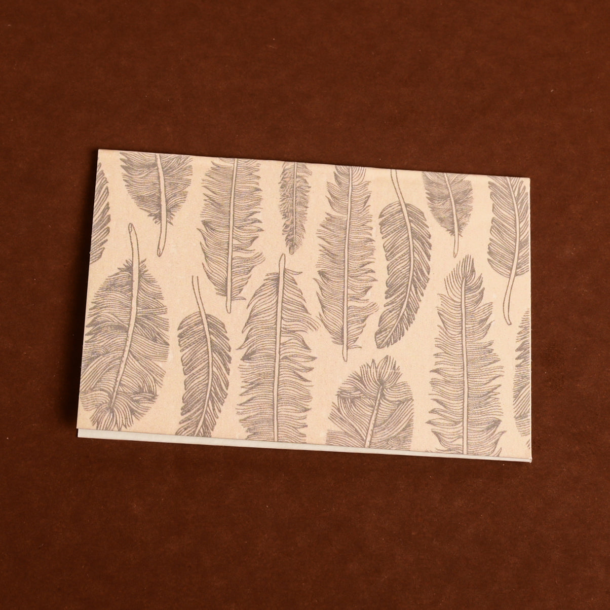 Cream Feather Mini Foldable Note Card