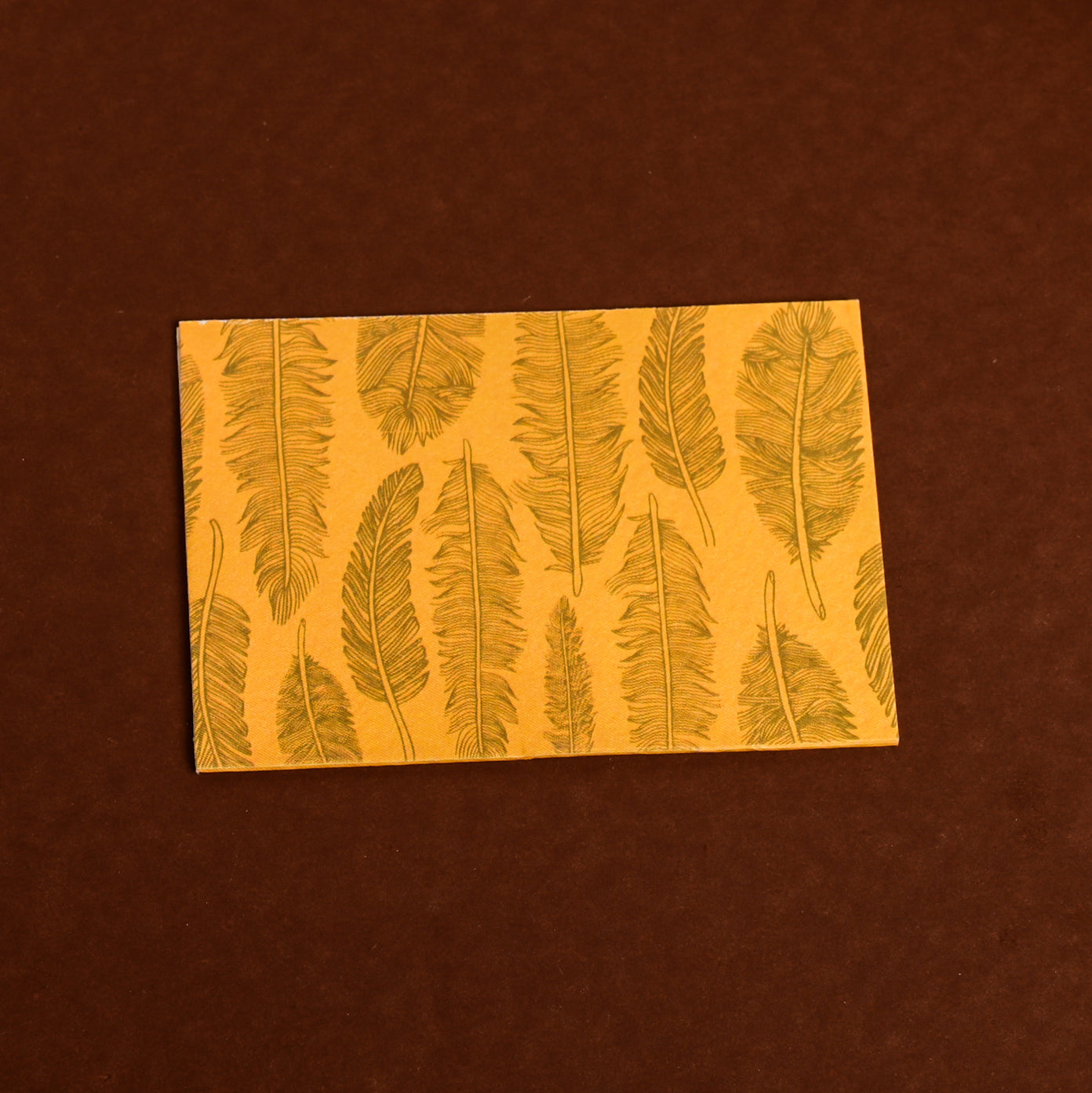 Mustard Feather Mini Foldable Note Card