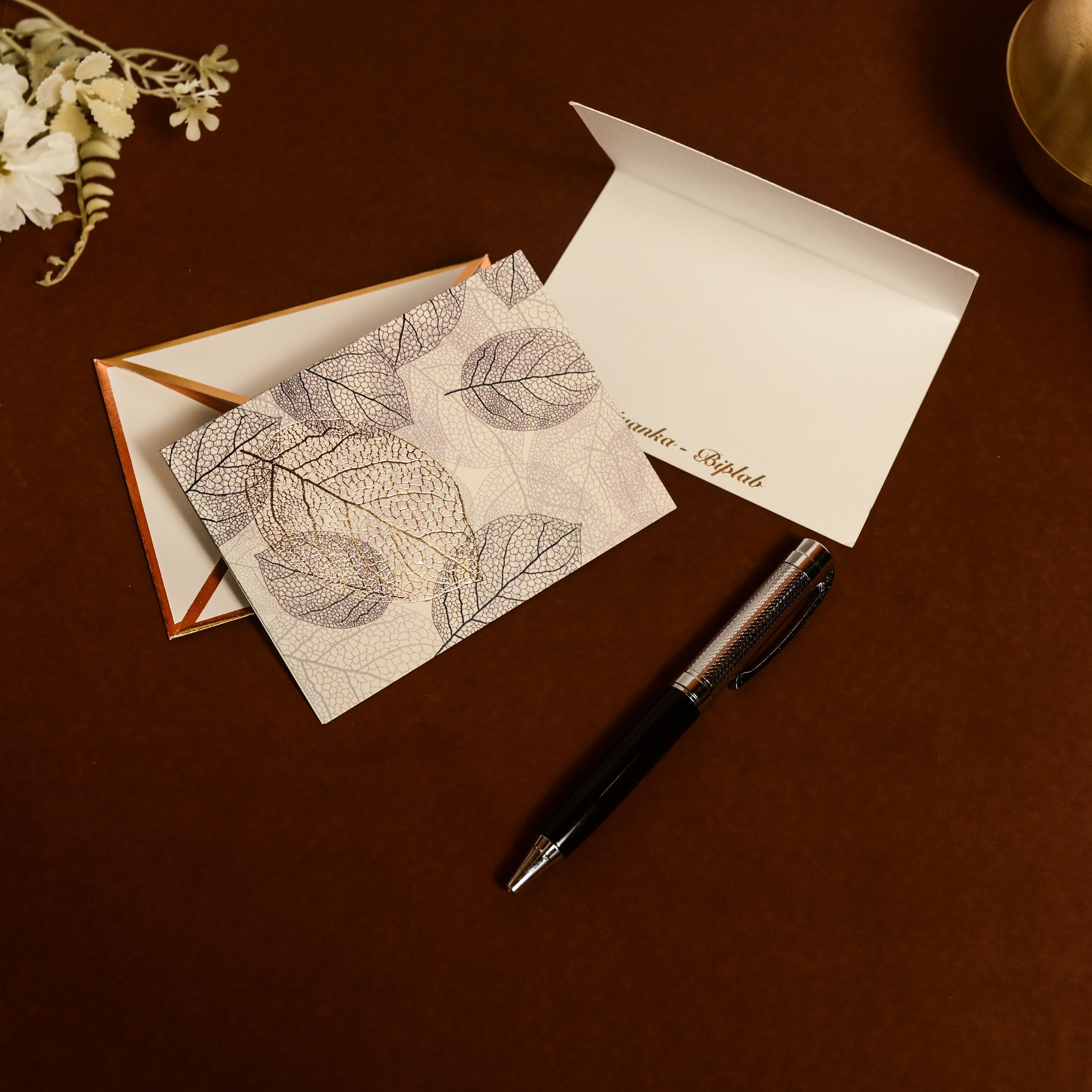 Black Leaf Foldable Card