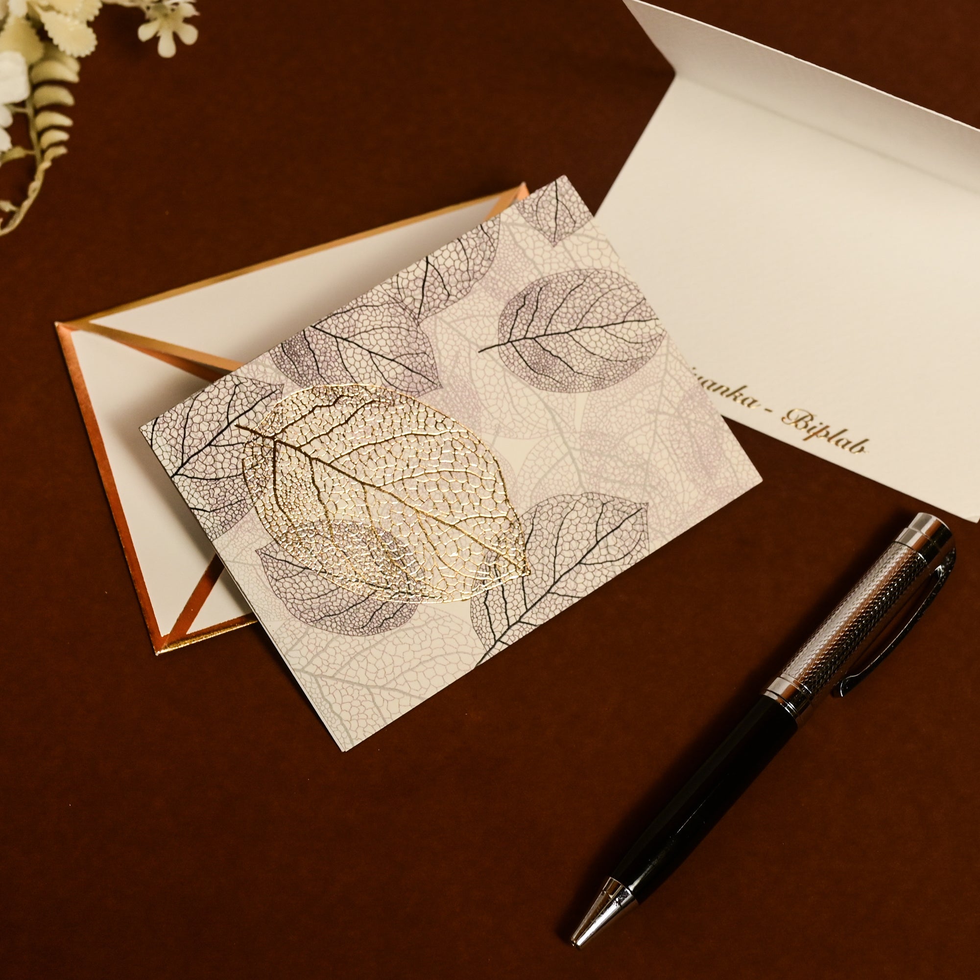 Black Leaf Foldable Card