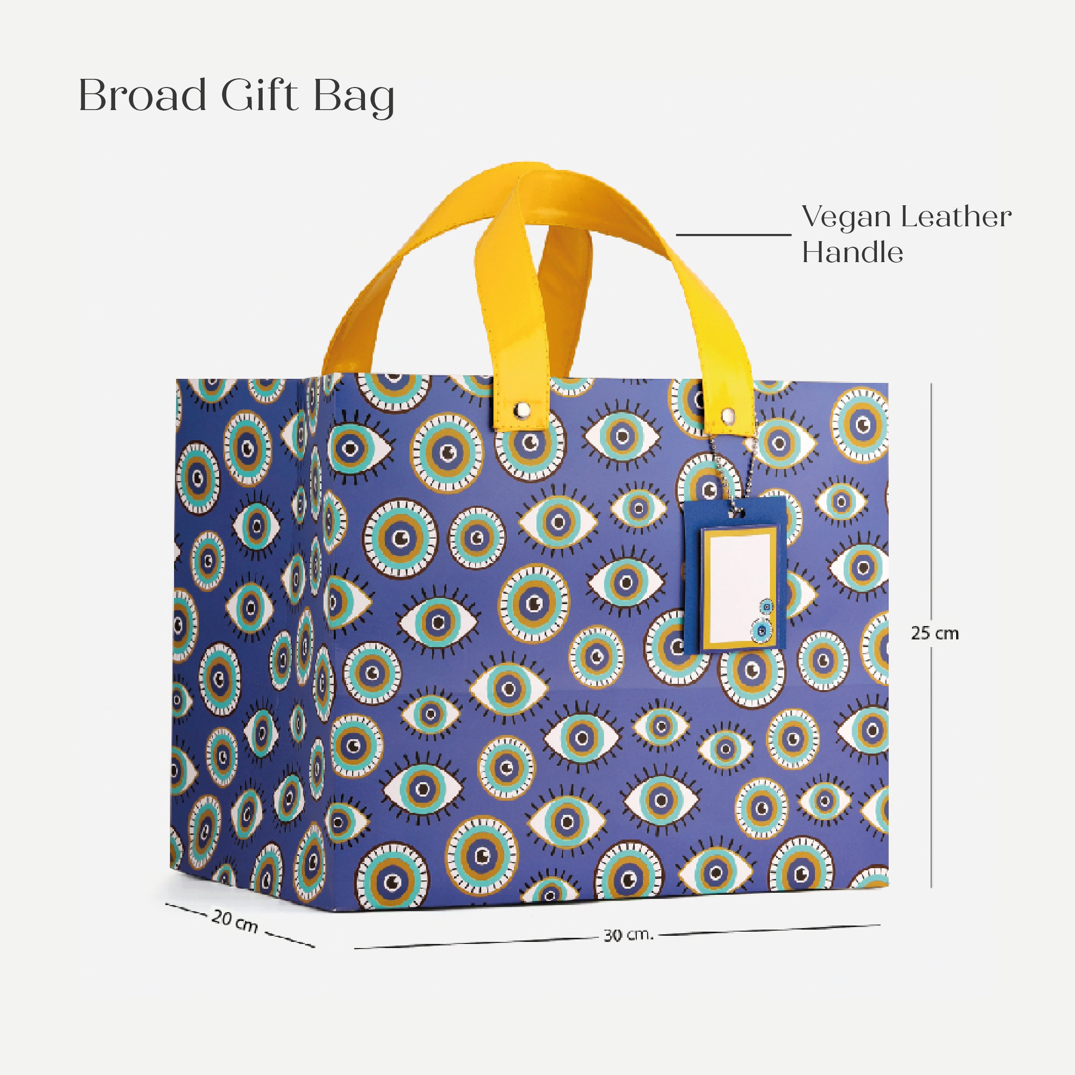 Evil Eye Blue Gift Bag with Vegan Leather Handle