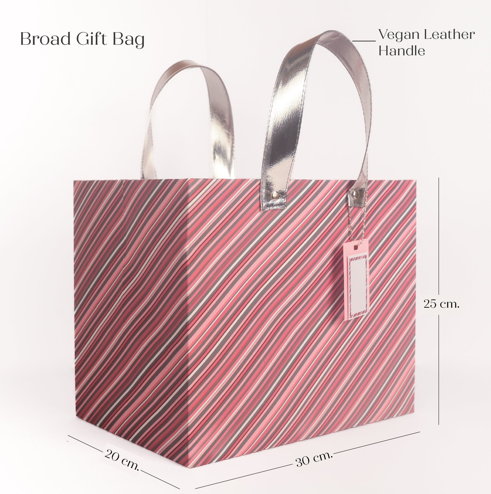 Grey Rose Co-ordinate Gift Bag with Vegan Leather Handle