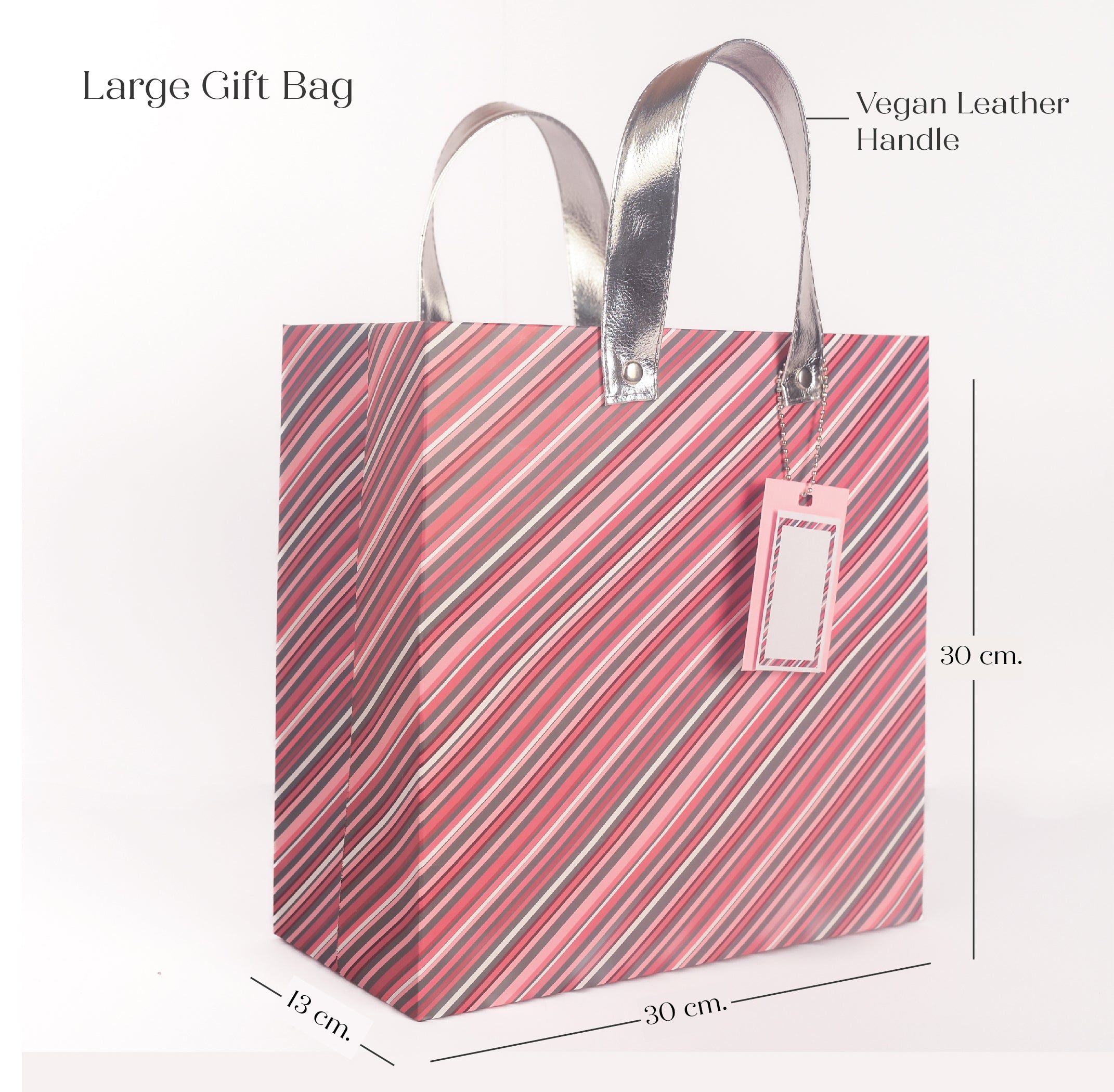Grey Rose Co-ordinate Gift Bag with Vegan Leather Handle