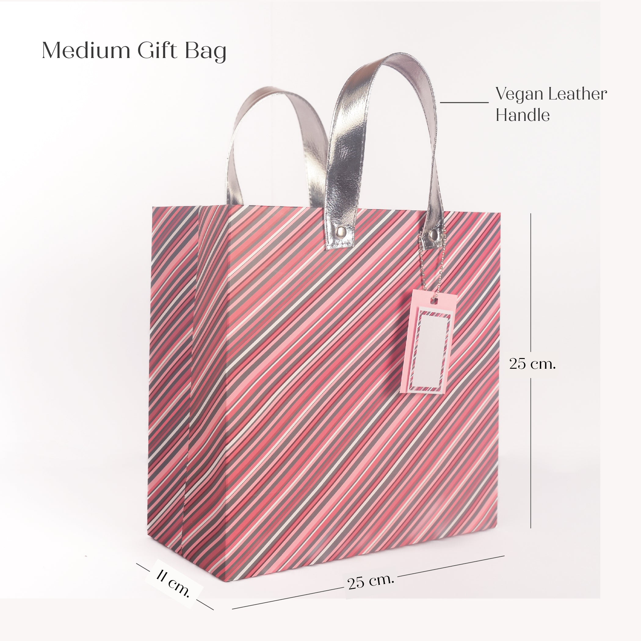 Grey Rose Co-ordinate Gift Bag with Vegan Leather Handle