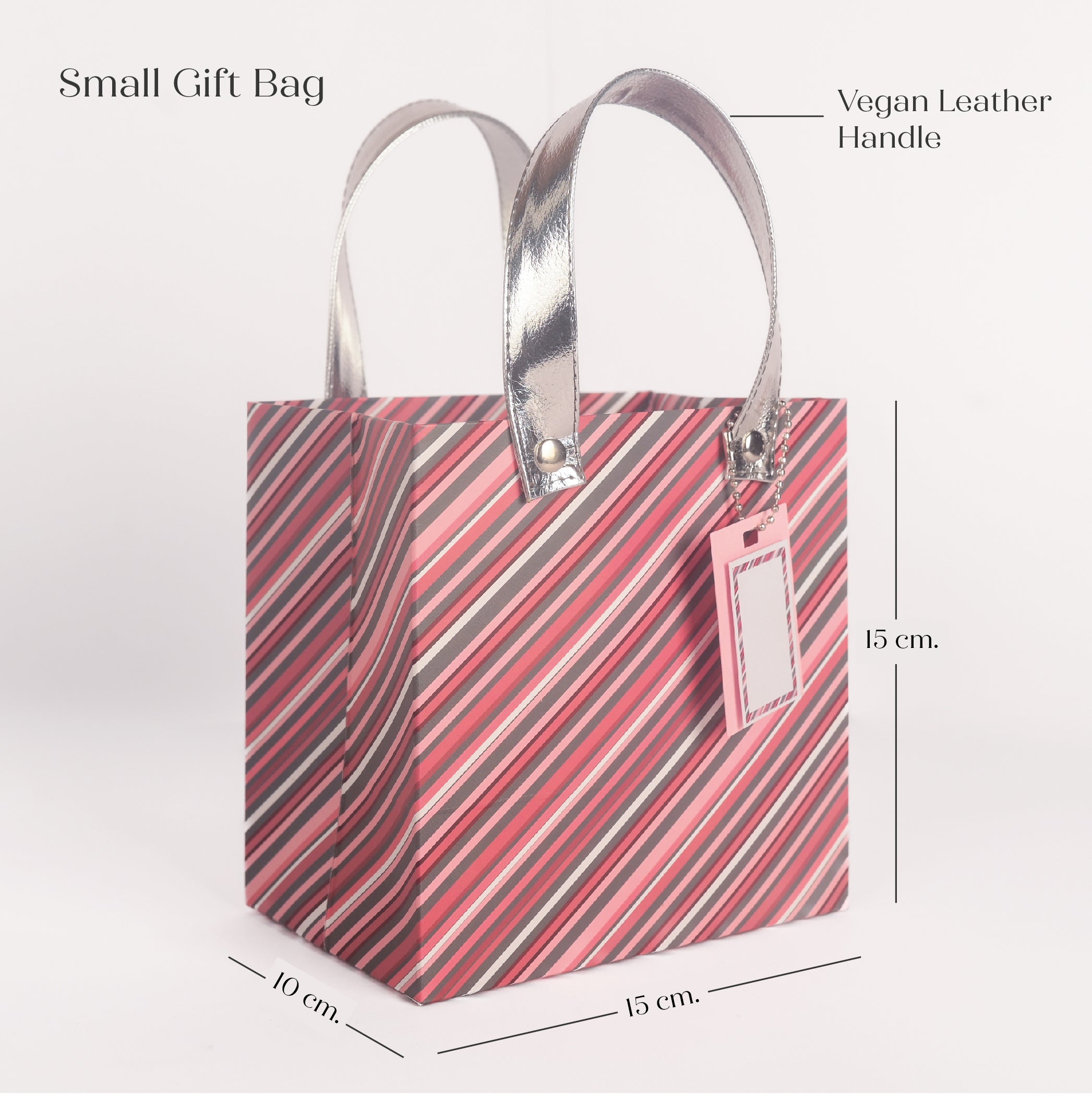 Grey Rose Co-ordinate Gift Bag with Vegan Leather Handle