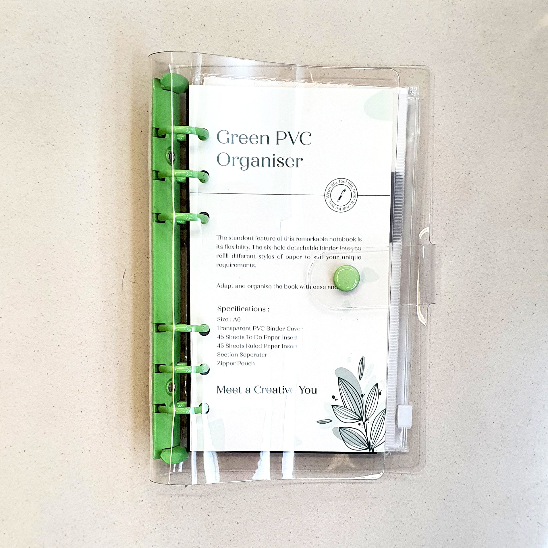 Clear PVC Cover A6 Notebook