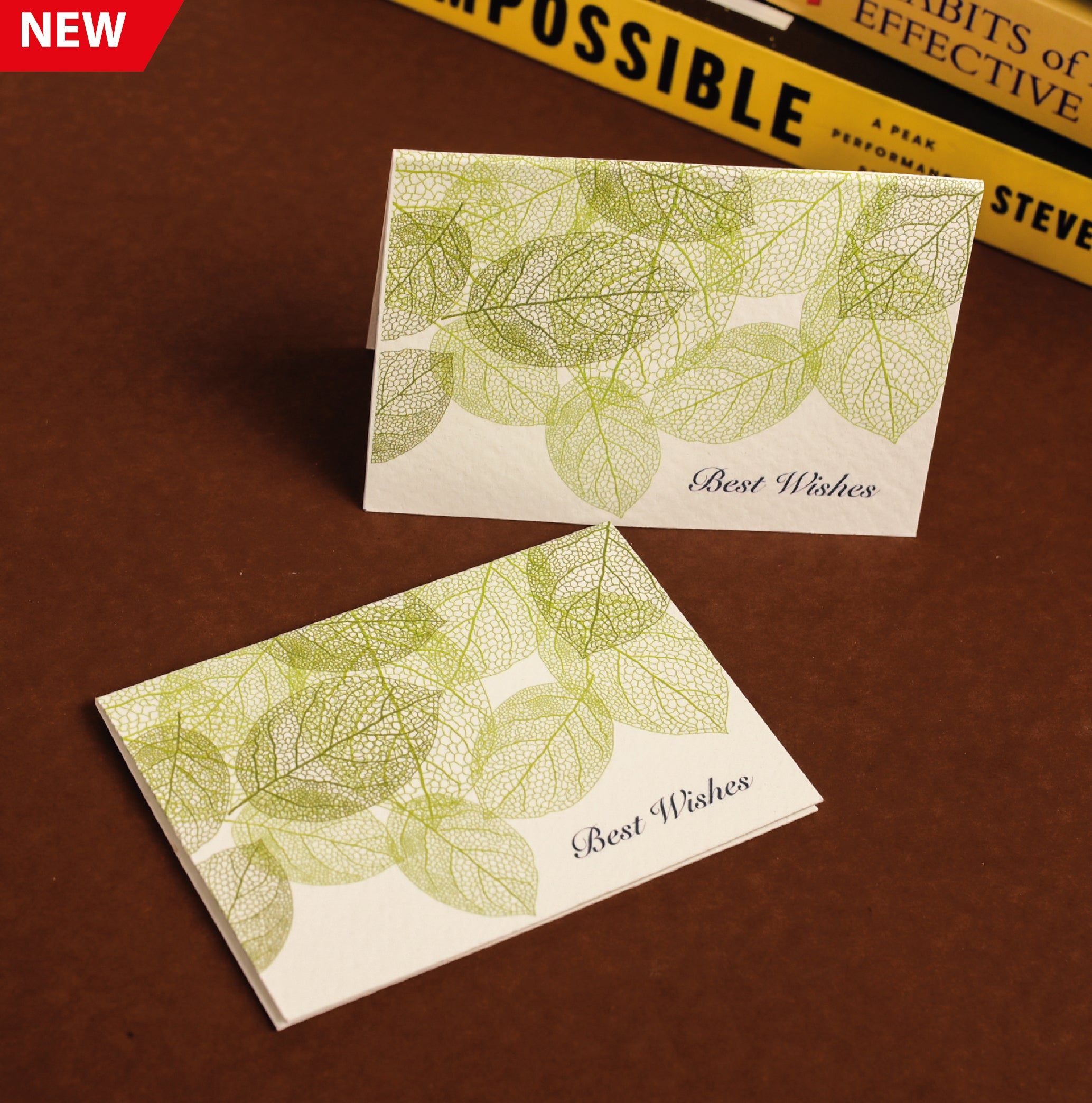 Green Leaf Mini Foldable Note Card