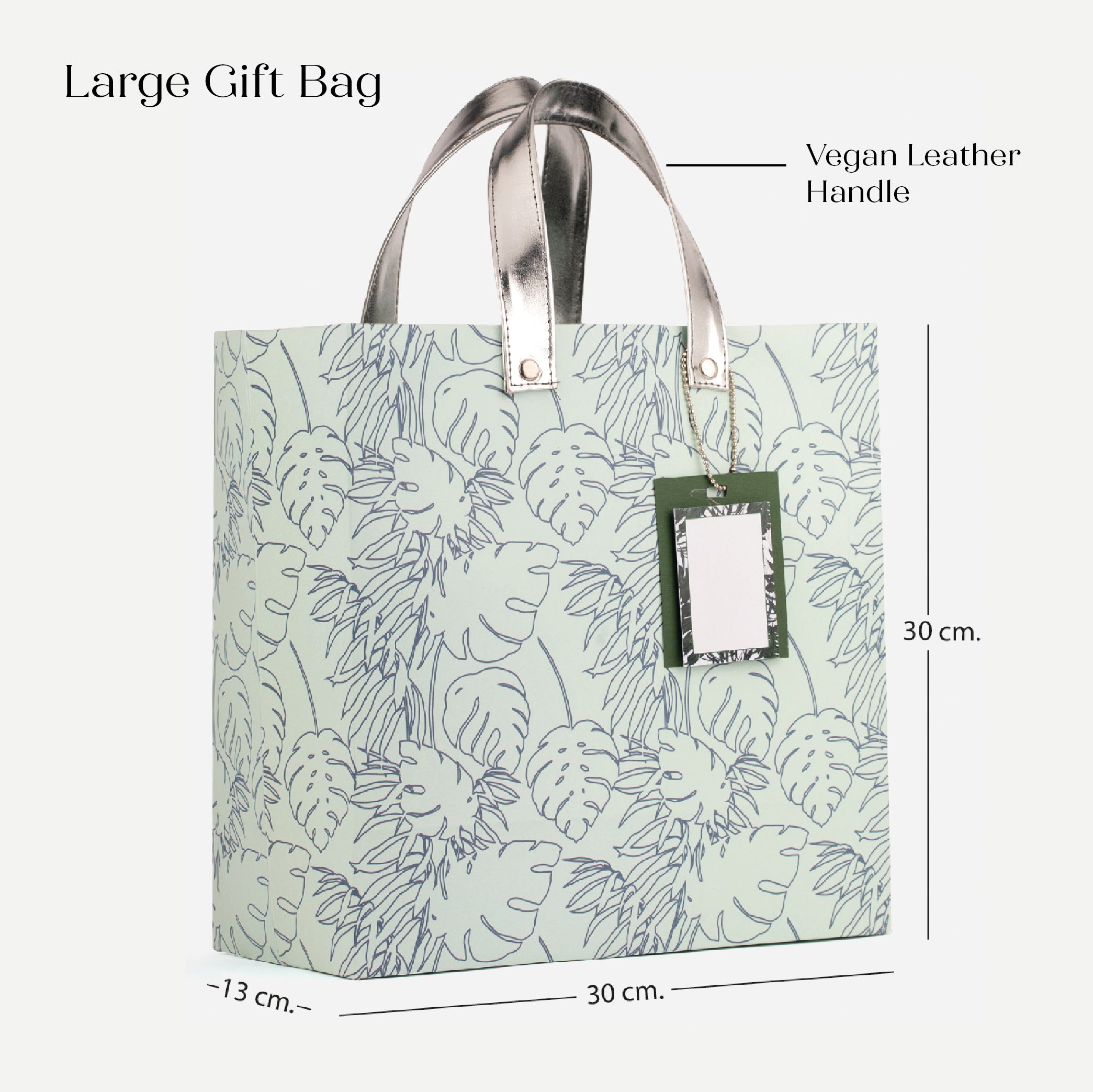 Sea Leaf Gift Bag with Vegan Leather Handle