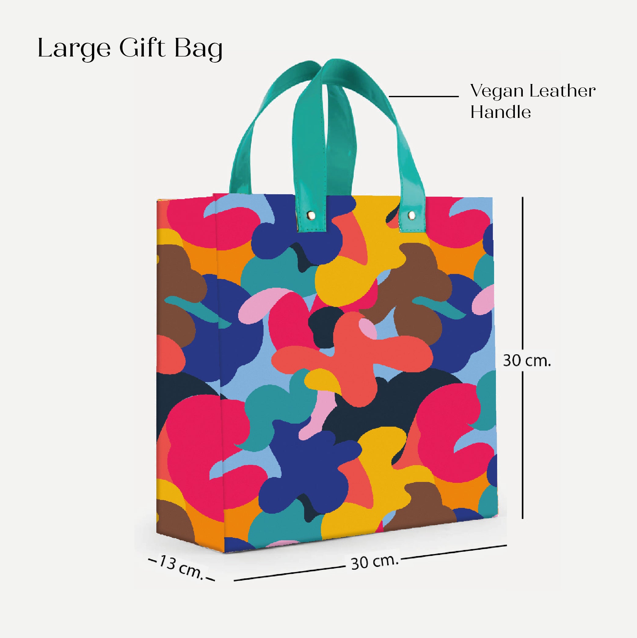 Colour Splash Gift Bag with Vegan Leather Handle