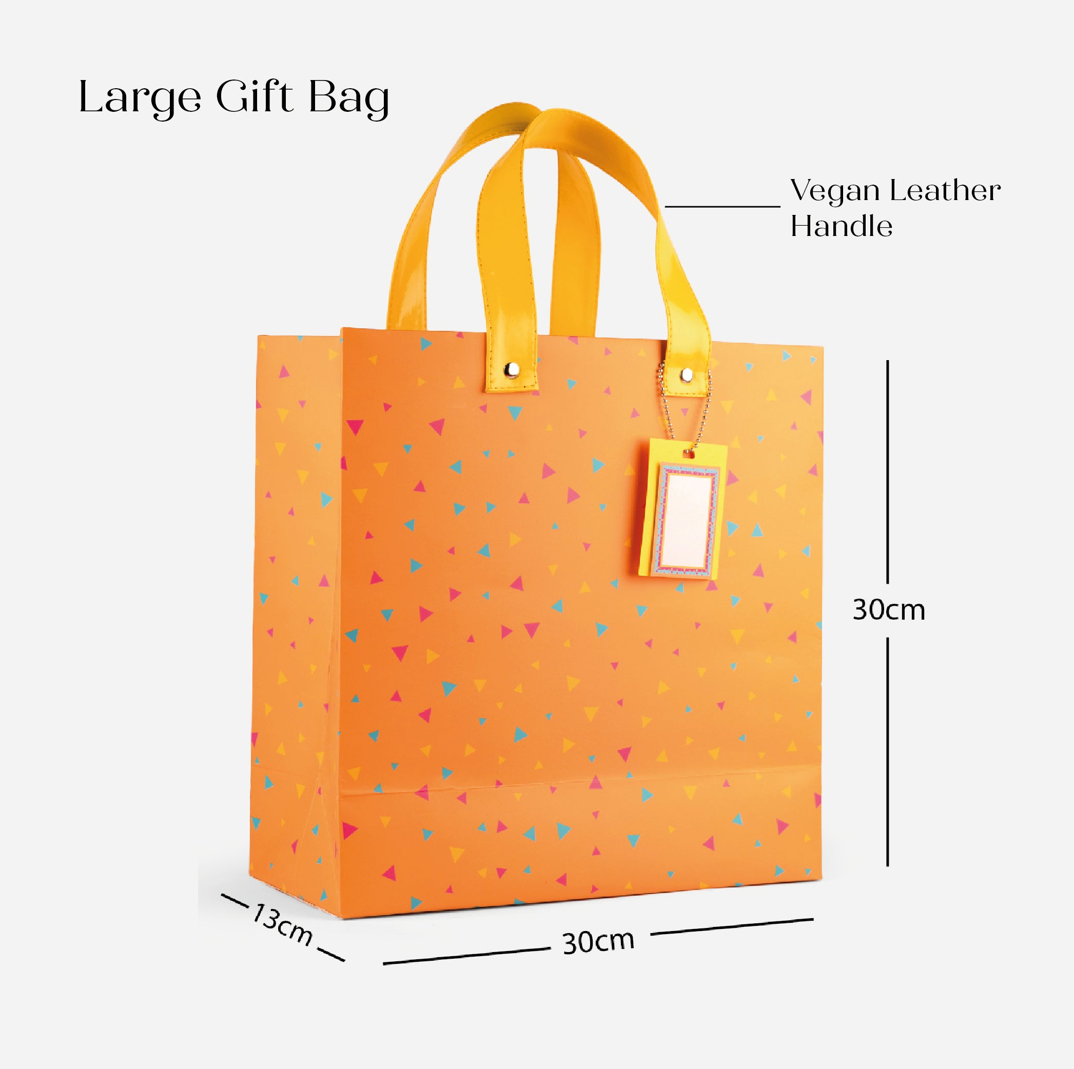 Orange Confetti Gift Bag with Vegan Leather Handle