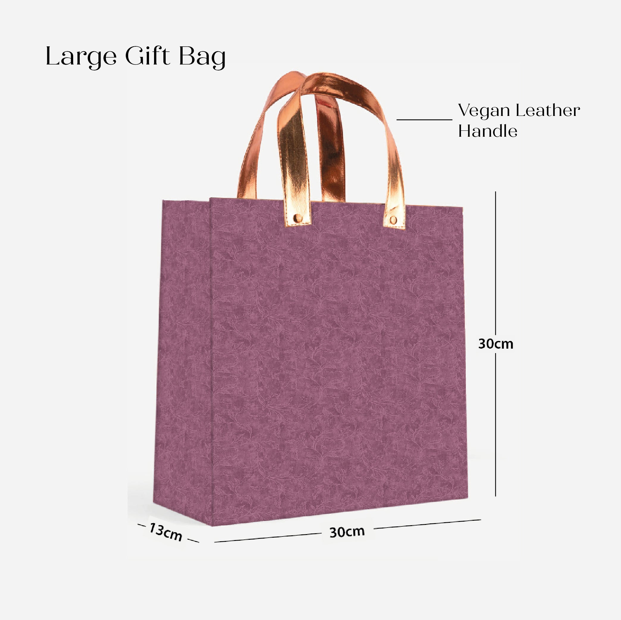 Vibrant Purple Gift Bag with Vegan Leather Handle