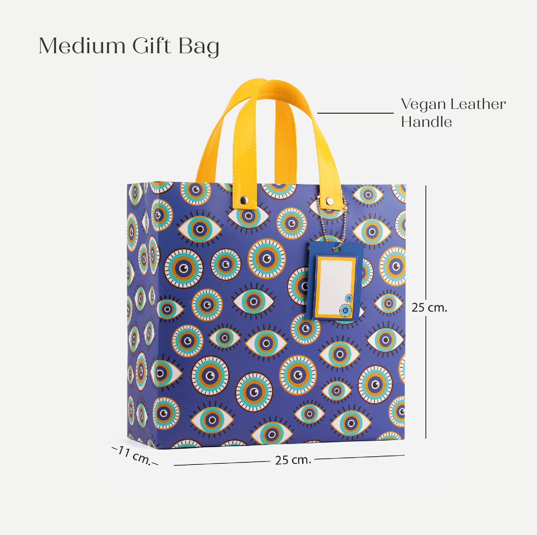 Evil Eye Blue Gift Bag with Vegan Leather Handle