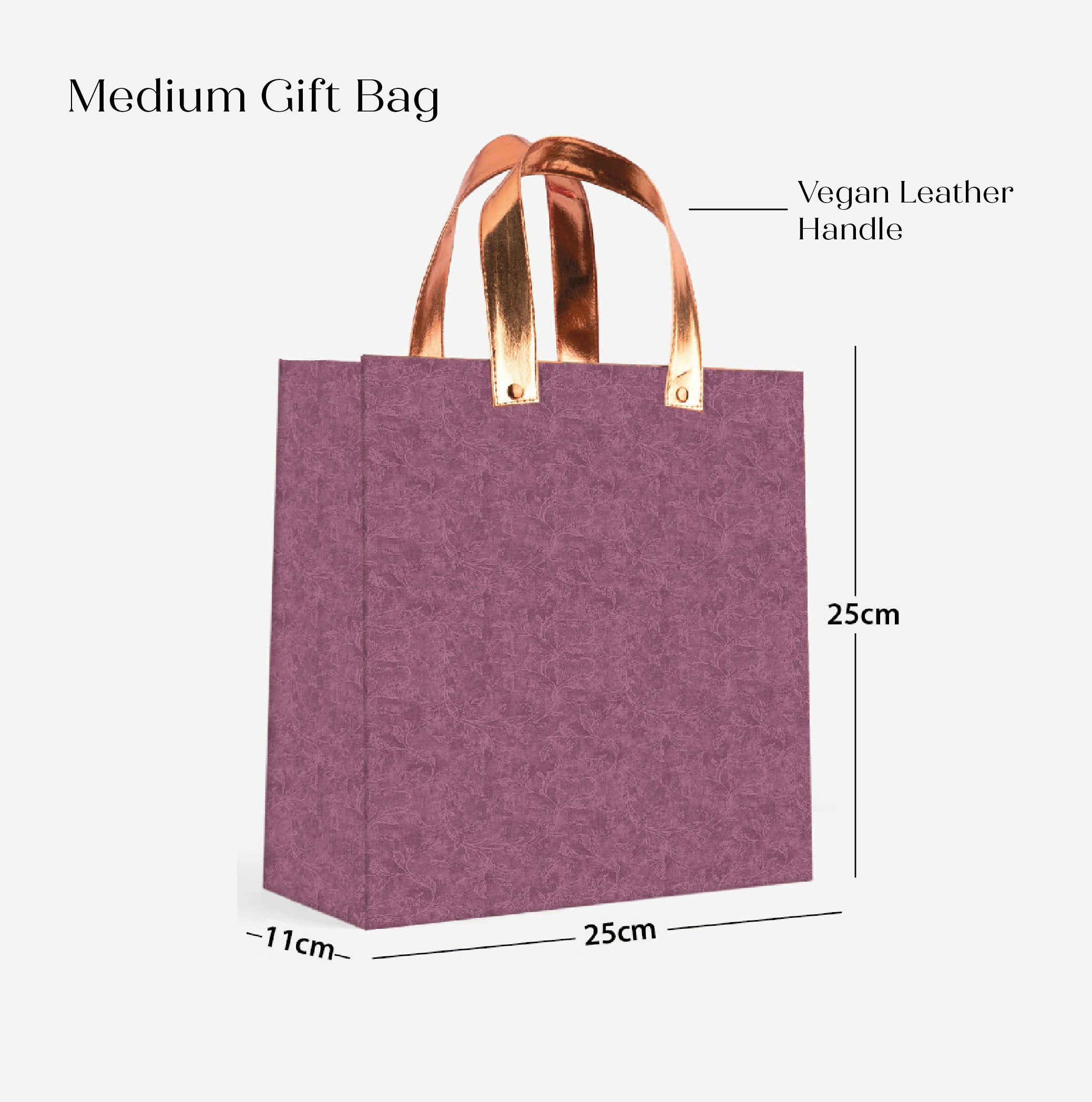 Vibrant Purple Gift Bag with Vegan Leather Handle