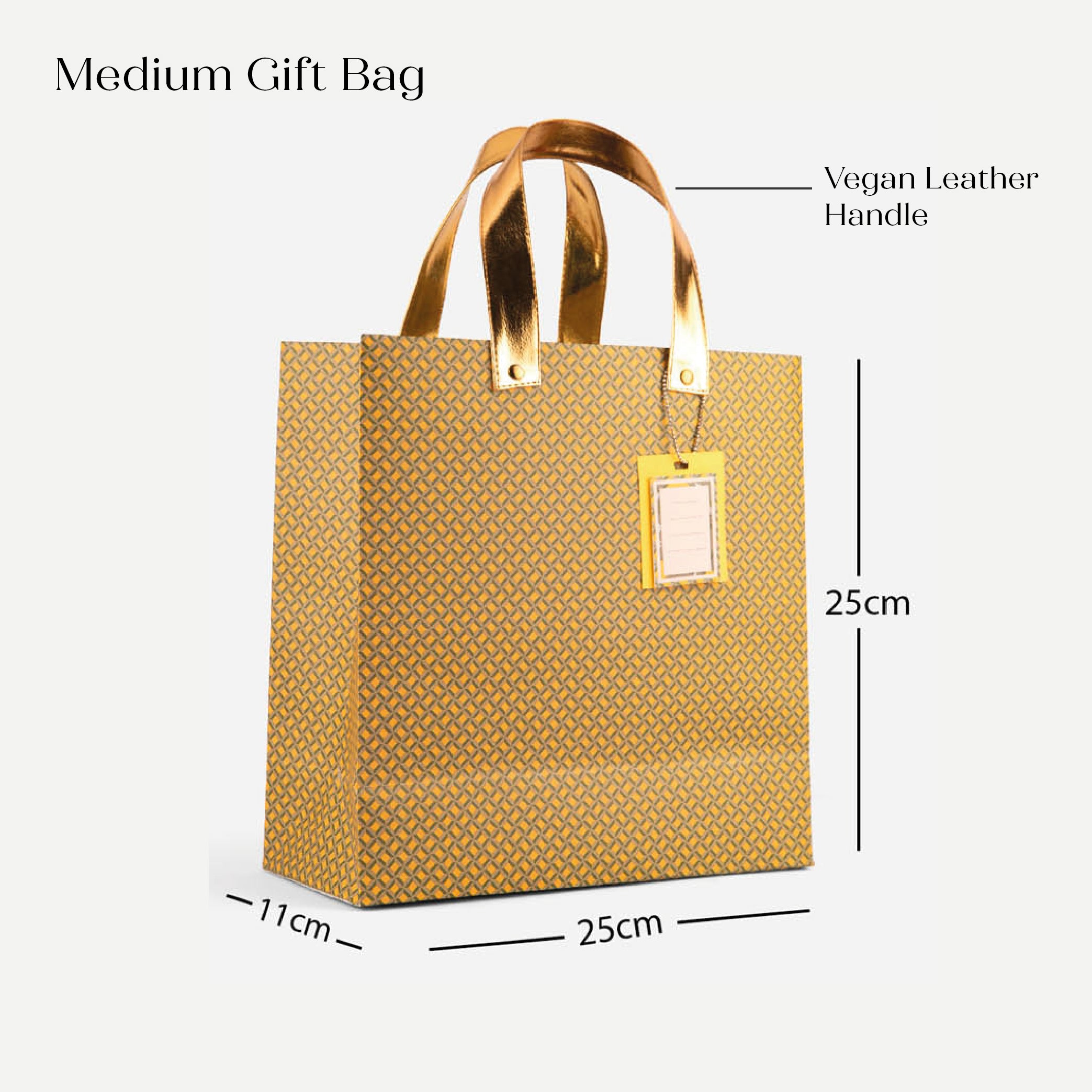 Elegant Monogram Gift Bag with Vegan Leather Handle