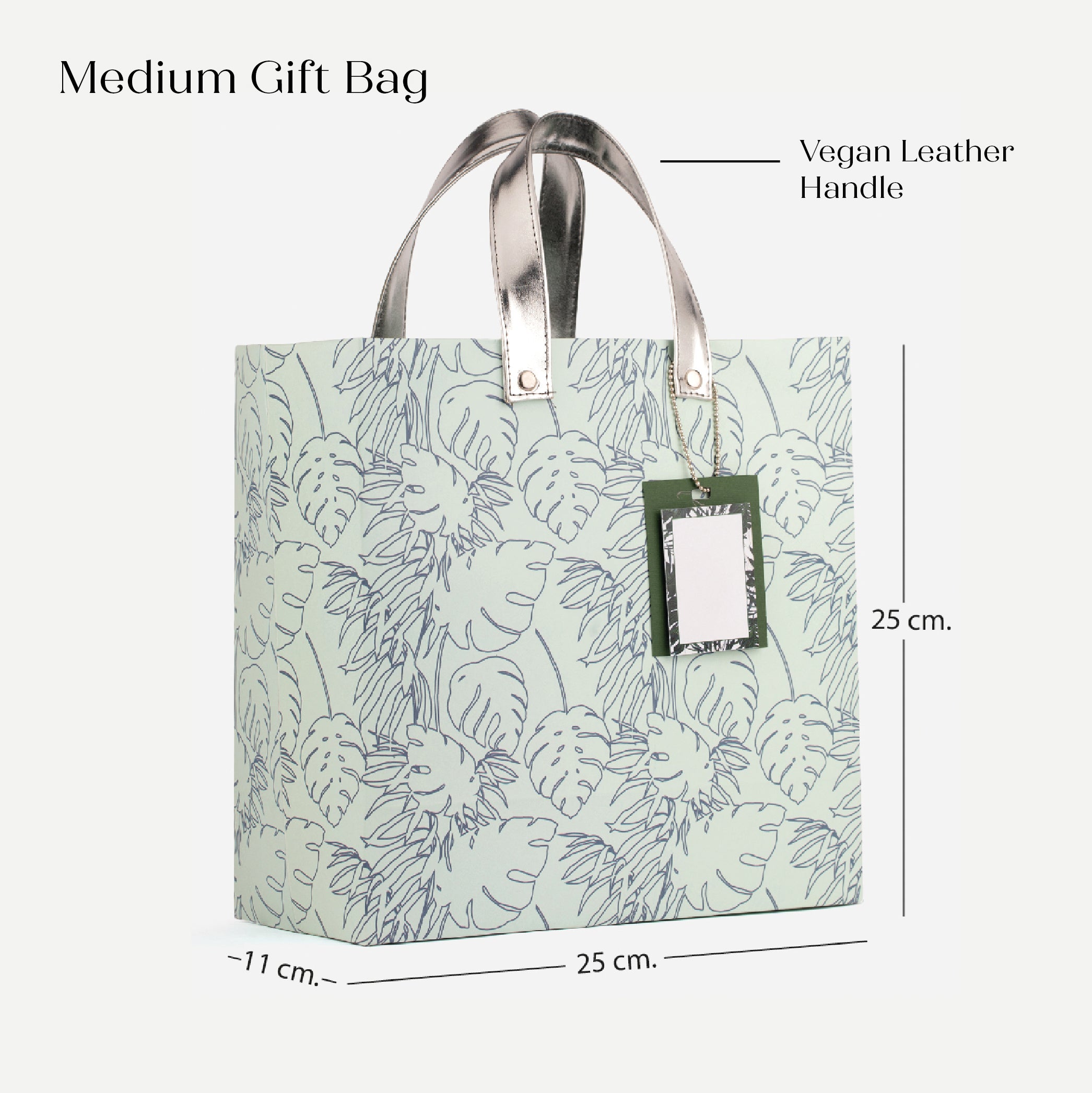 Sea Leaf Gift Bag with Vegan Leather Handle