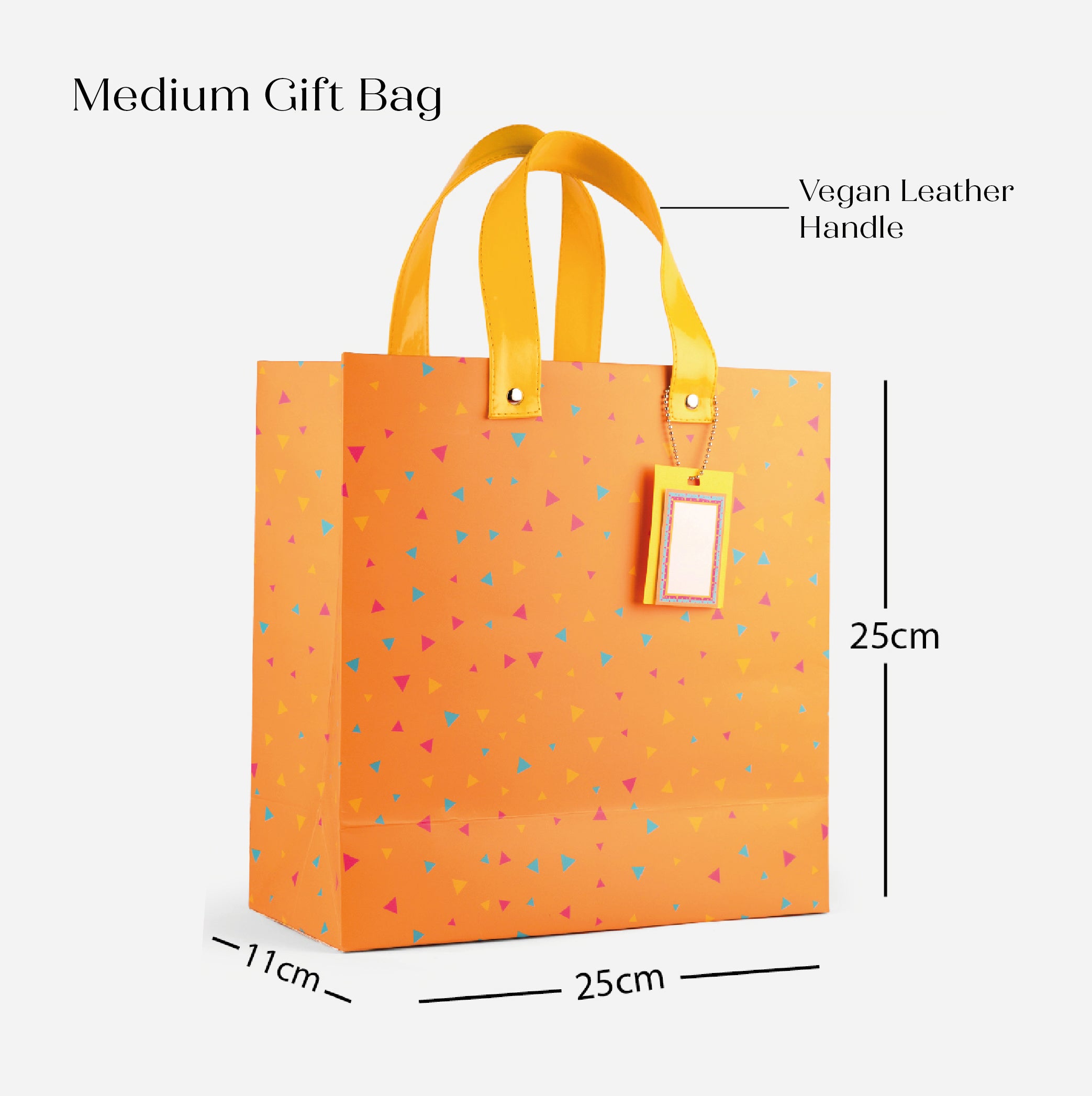 Orange Confetti Gift Bag with Vegan Leather Handle