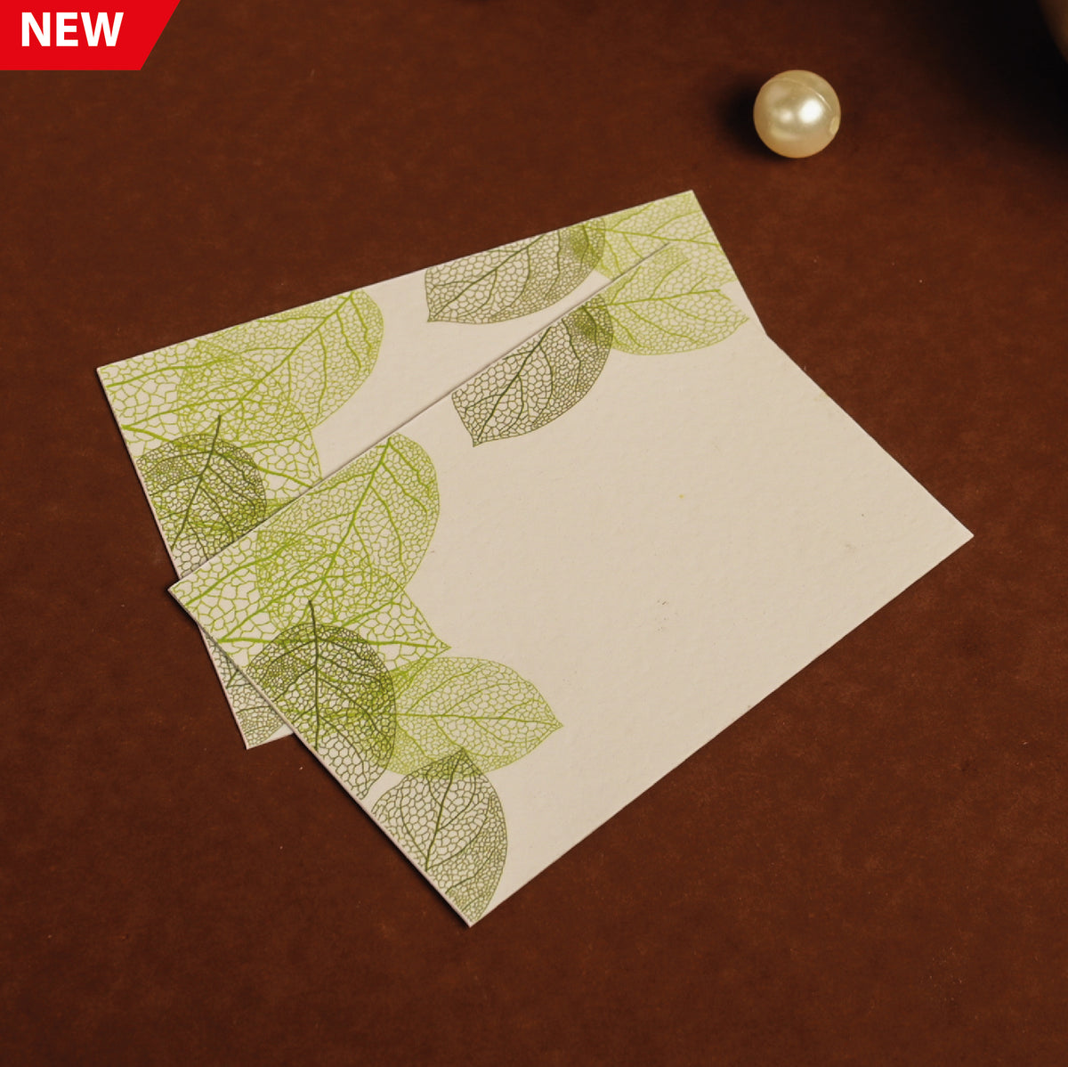 Green Leaf Mini Flat Note Card – Paparaty