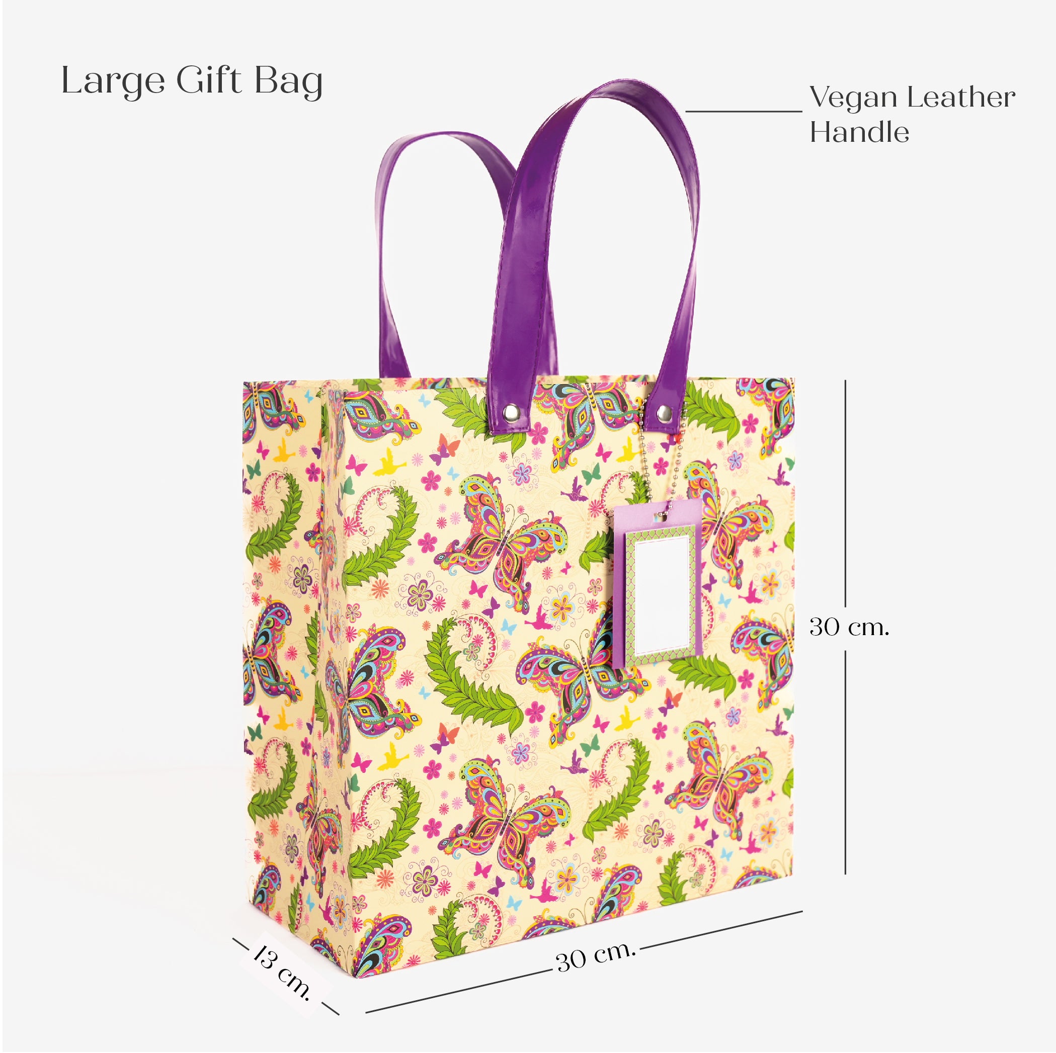 Butterfly Gift Bag with Vegan Leather Handle