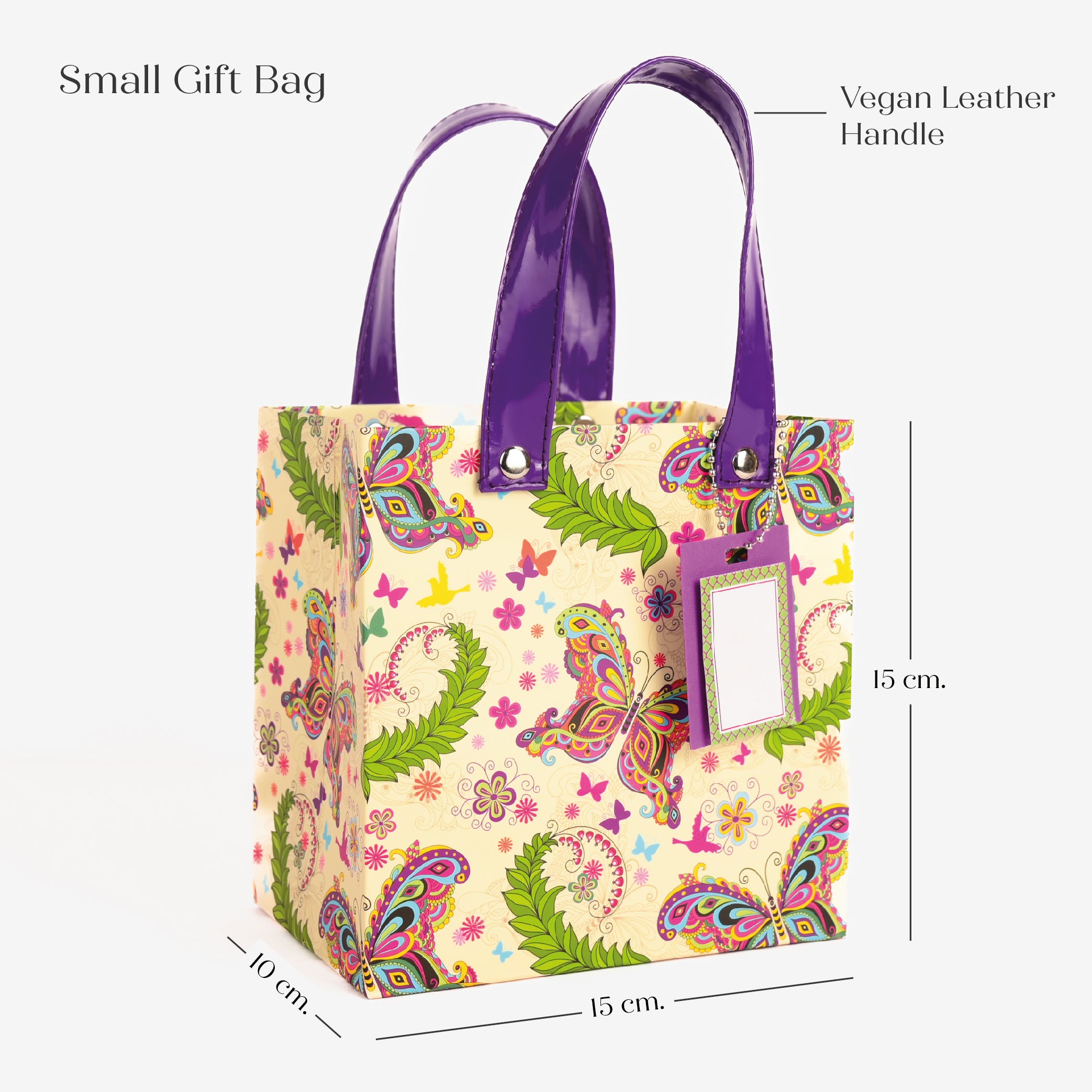Butterfly Gift Bag with Vegan Leather Handle