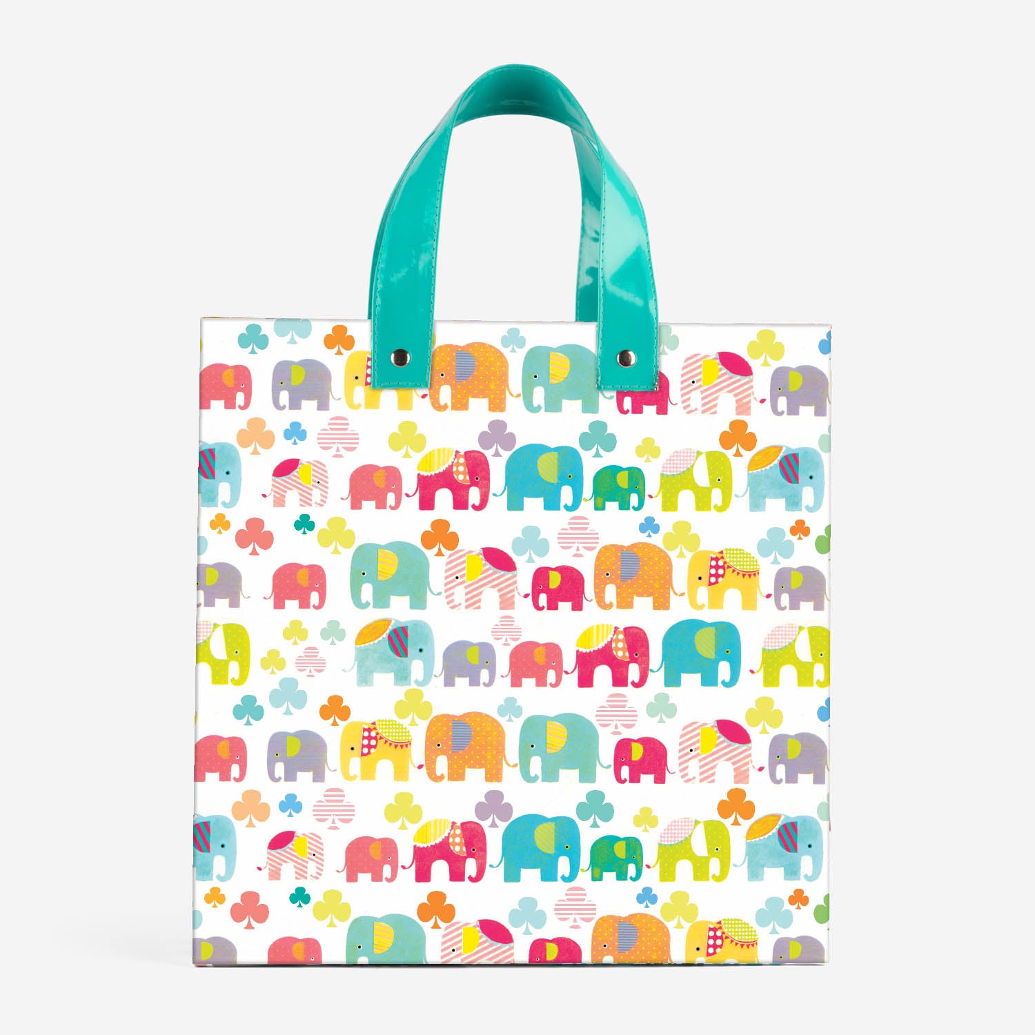 Colourful Elephant Gift Bag with Vegan Leather Handle