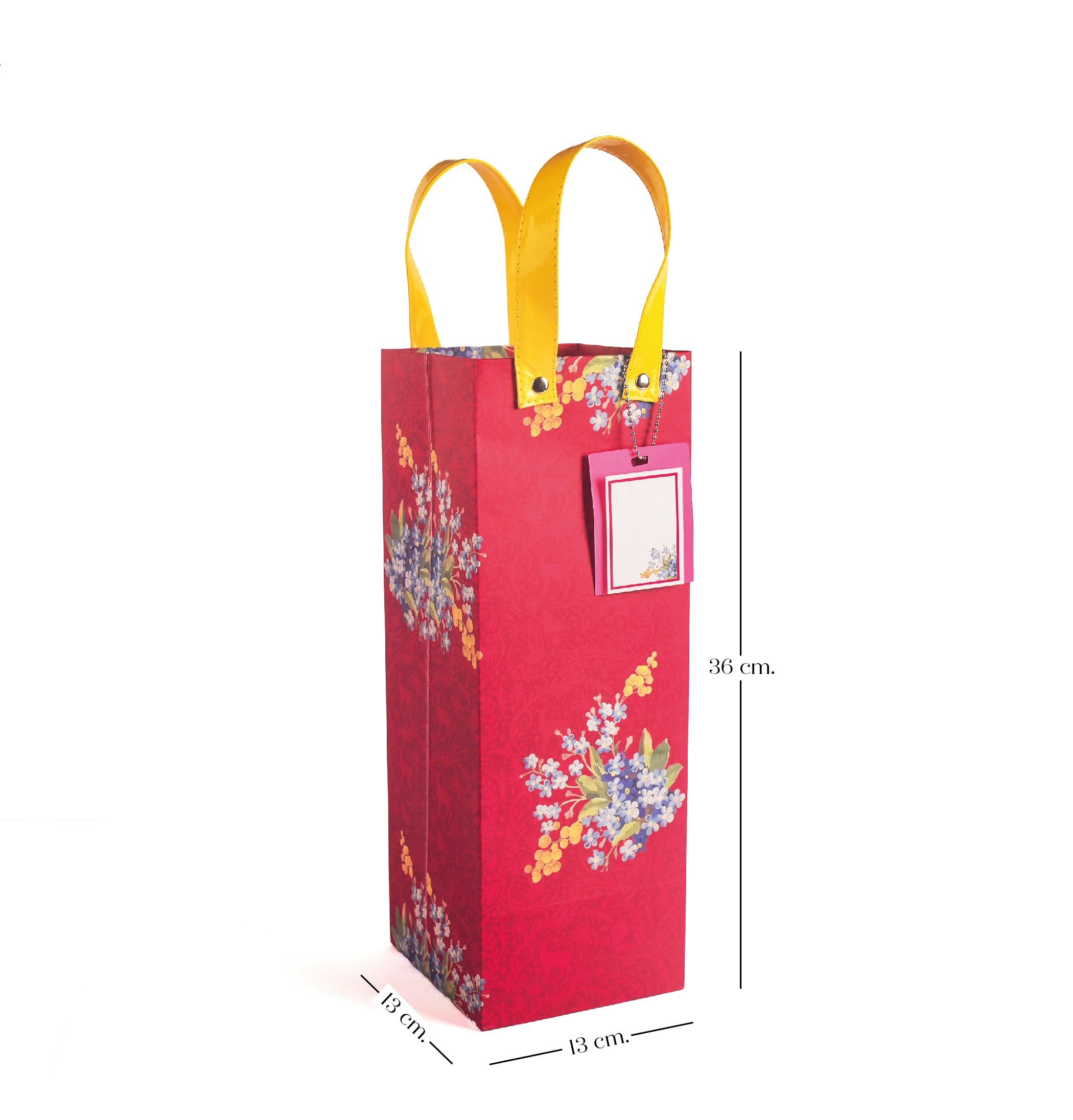 Cherry Blossom Wine Gift Bag with Vegan Leather Handle