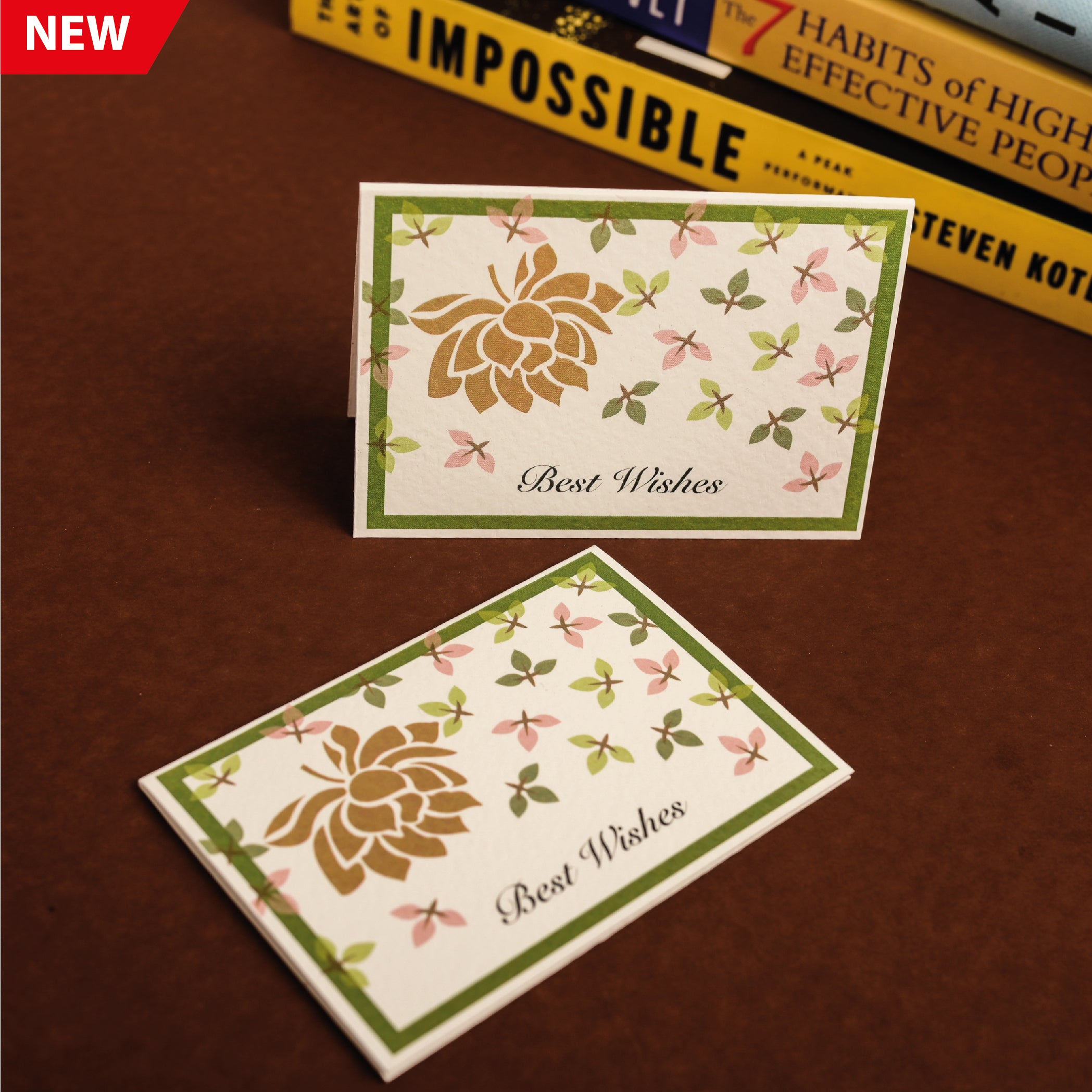 Golden Lotus Mini Foldable Note Card