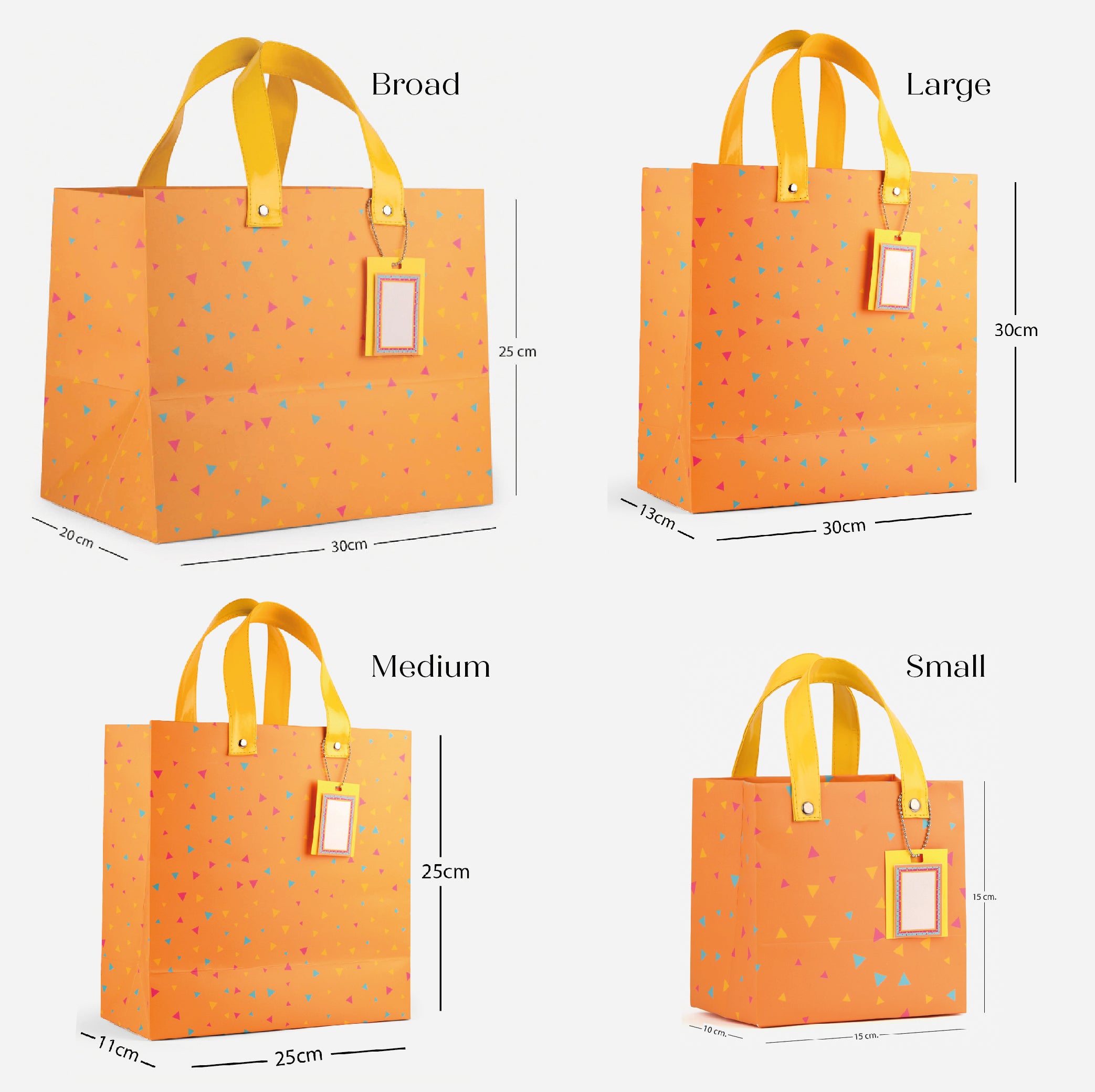 Orange Confetti Gift Bag with Vegan Leather Handle