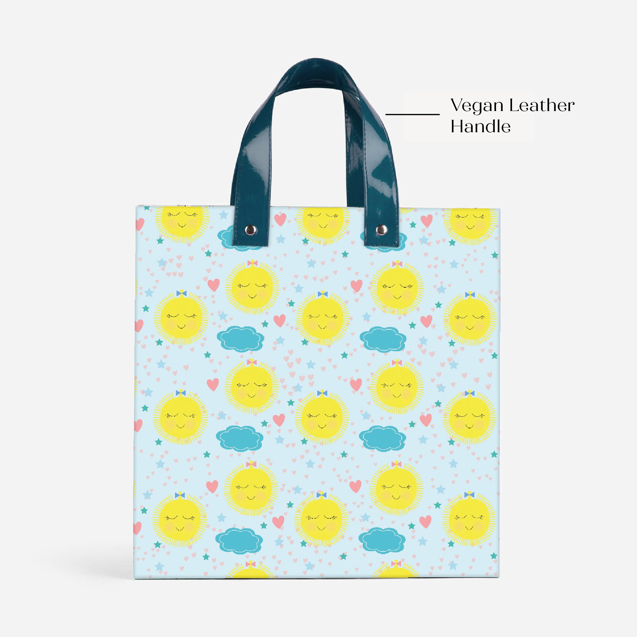 Smiling Sun Gift Bag with Vegan Leather Handle