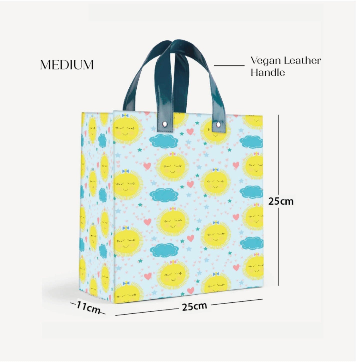 Smiling Sun Gift Bag with Vegan Leather Handle