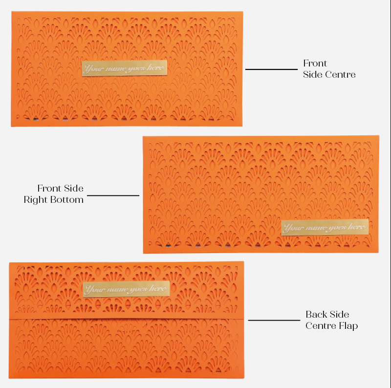 Orange French Lace Cutwork Money Envelope (Pack of 6)