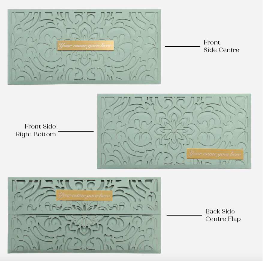 Green Laser Floral Money Envelope (Pack of 6)