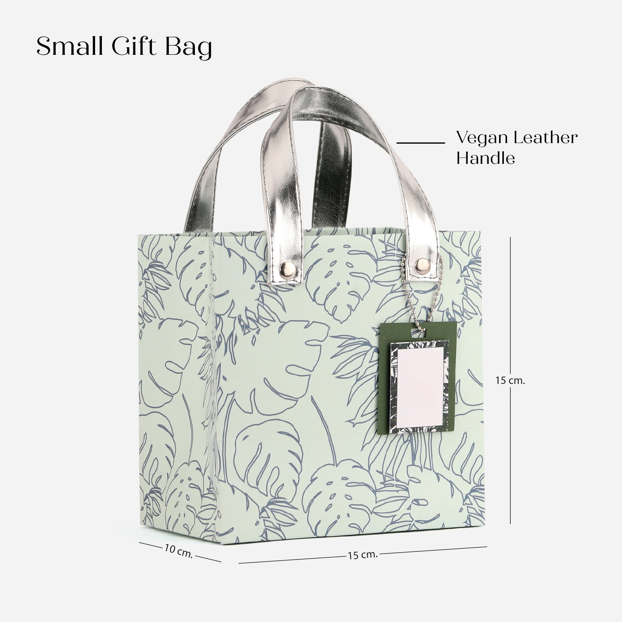 Sea Leaf Gift Bag with Vegan Leather Handle