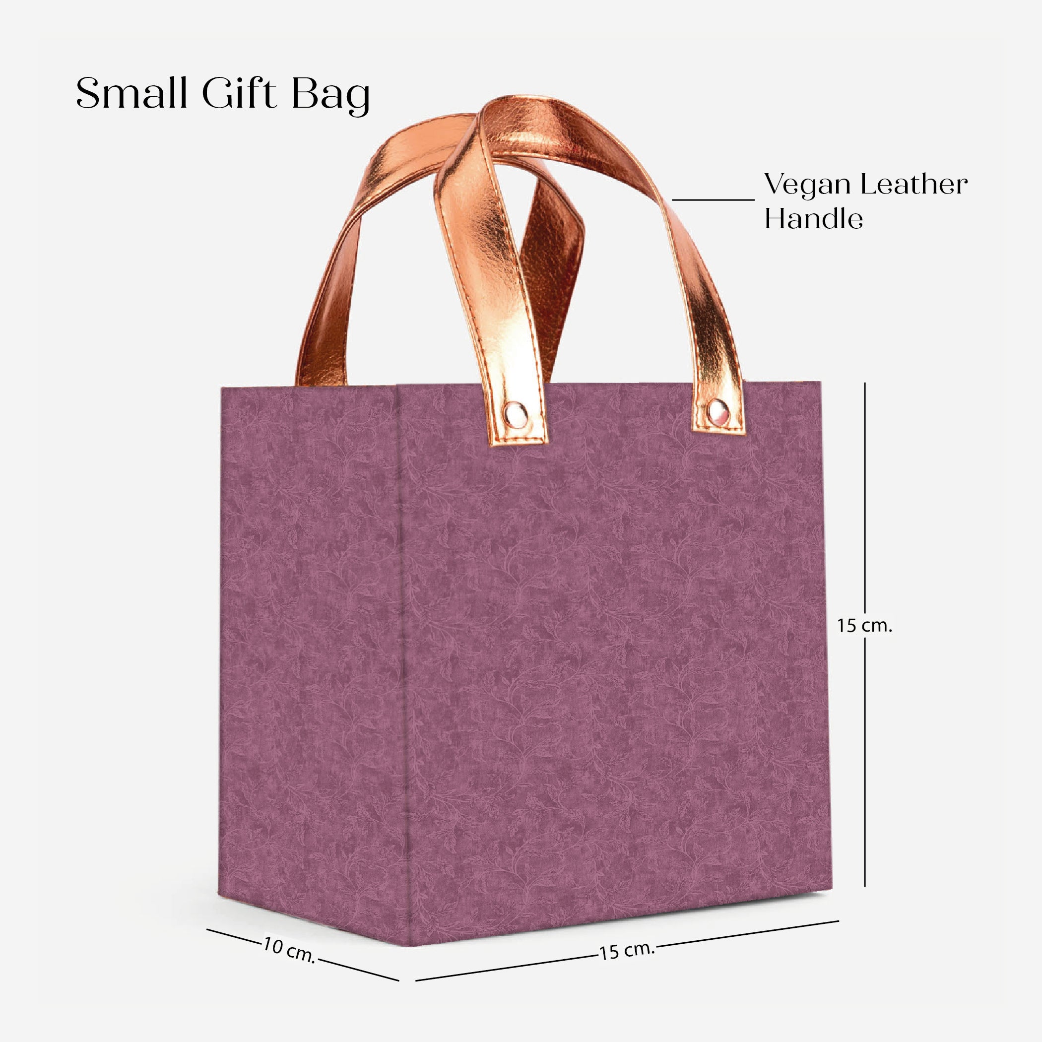 Vibrant Purple Gift Bag with Vegan Leather Handle