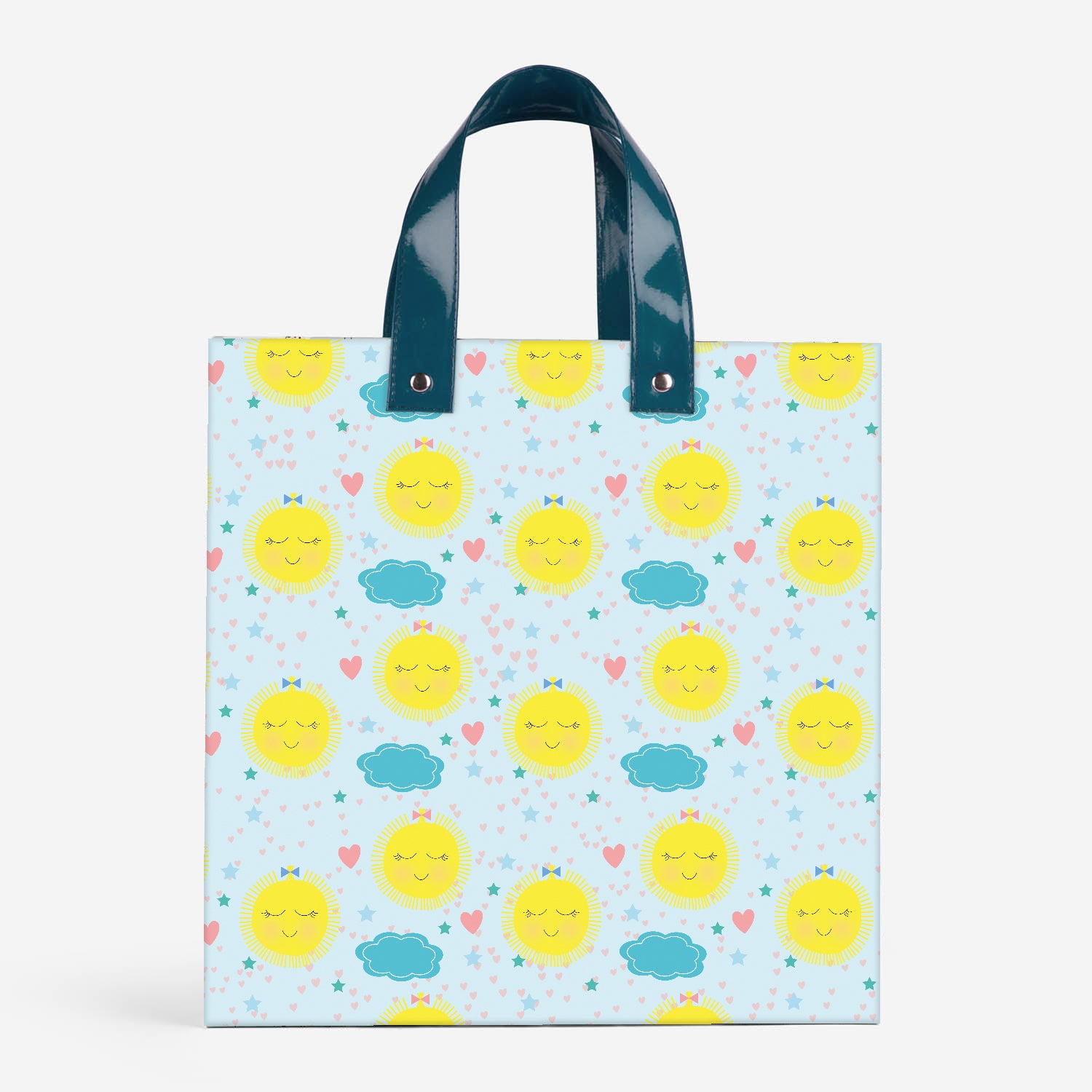 Smiling Sun Gift Bag with Vegan Leather Handle