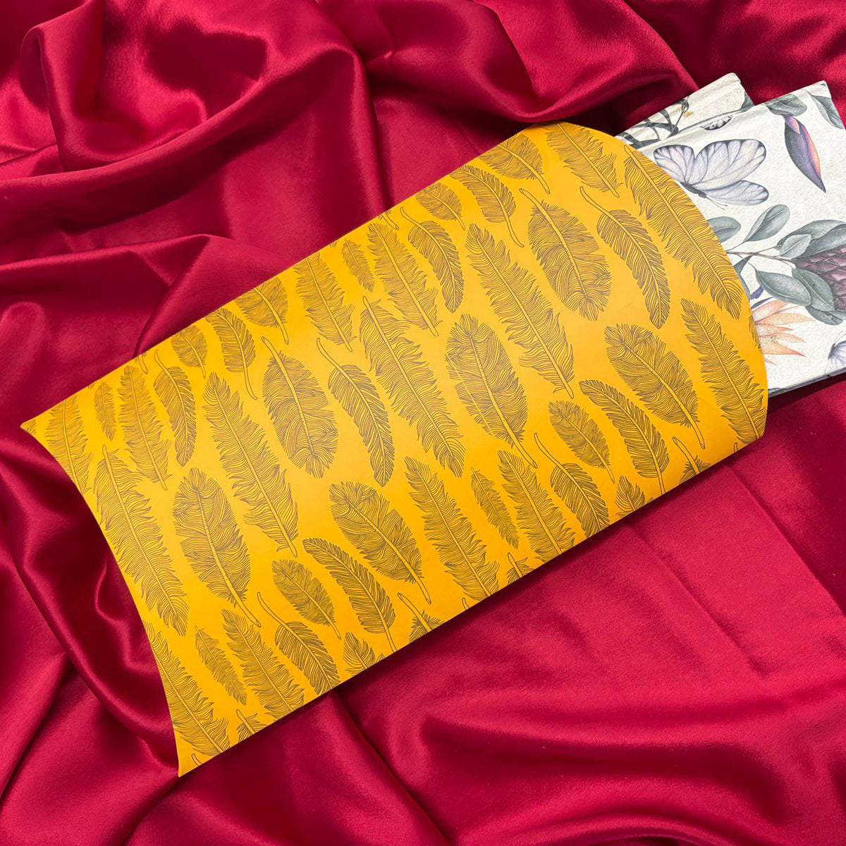 Mustard Feather Pillow Box