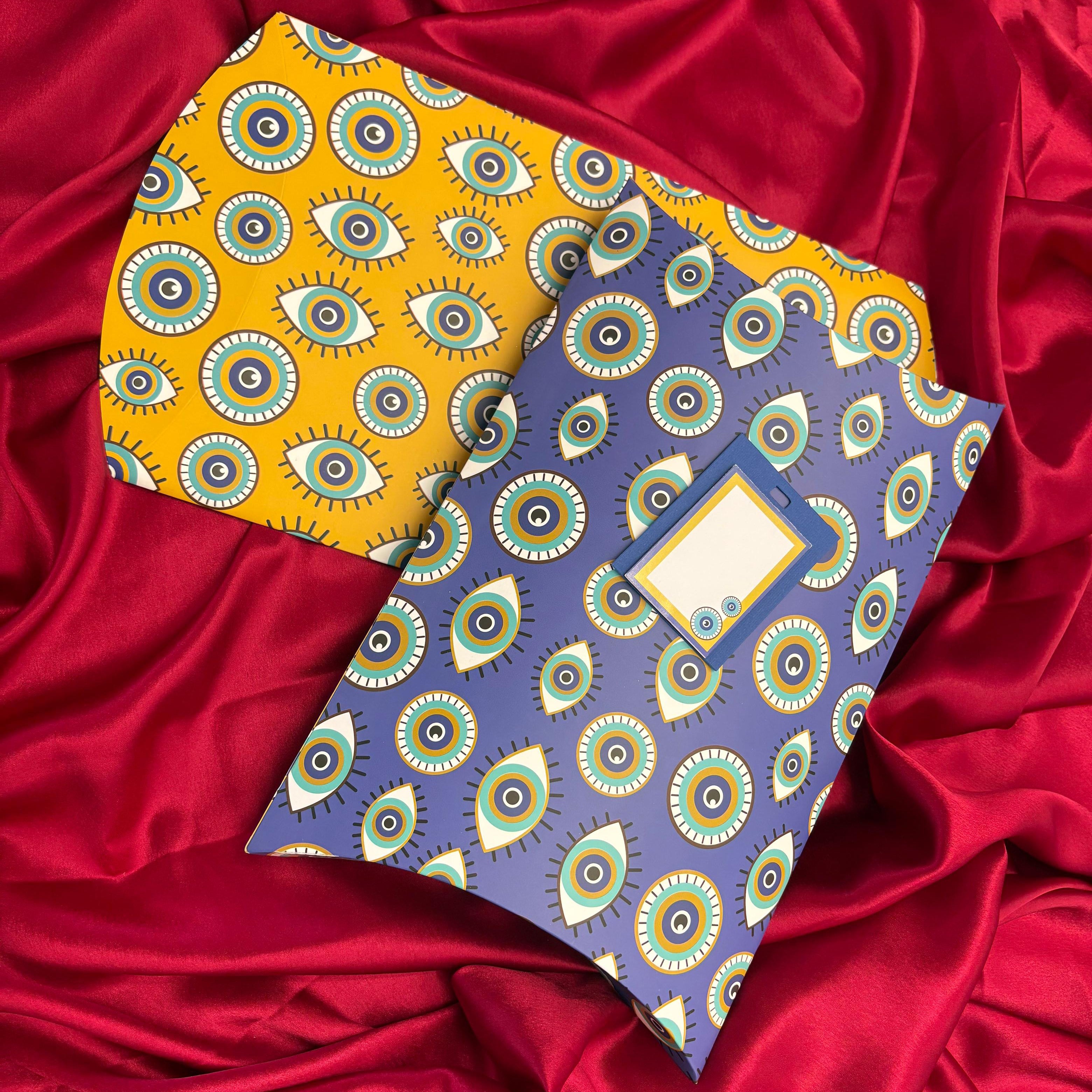 Evil Eye Yellow Pillow Box