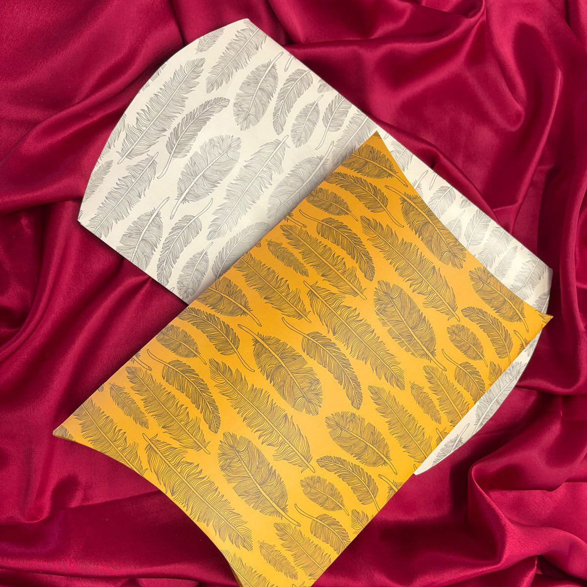 Mustard Feather Pillow Box