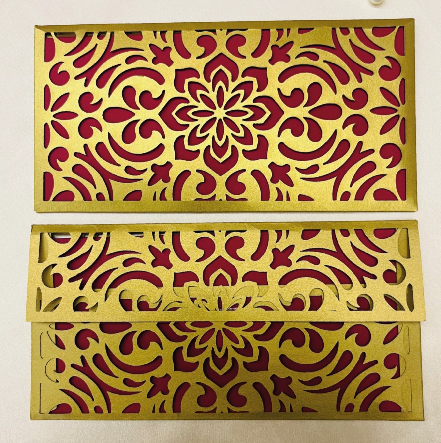 Floral Gold & Red Money Envelope (Pack of 6)