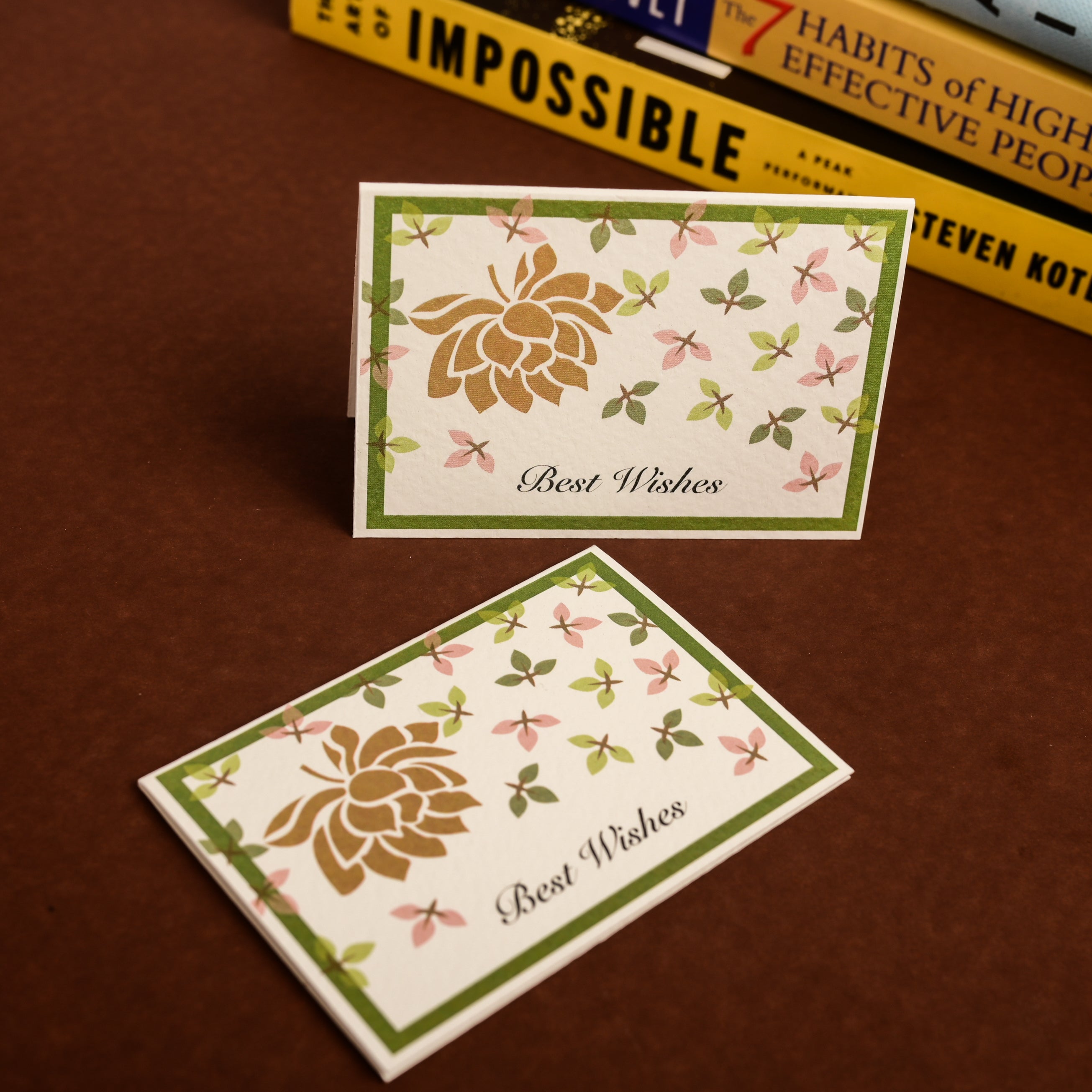 Golden Lotus Mini Foldable Note Card