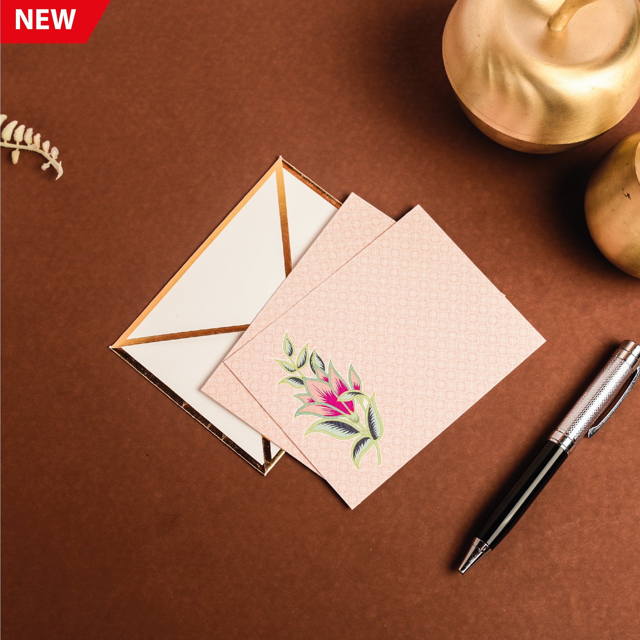 Elegant Pink Floral Flat Card (with Free Personalization)